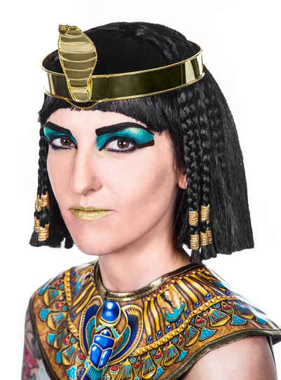 Maskworld Kostüm-Perücke Kleopatra, Stilvolle Perücke für Euer Pharaonin Kostüm