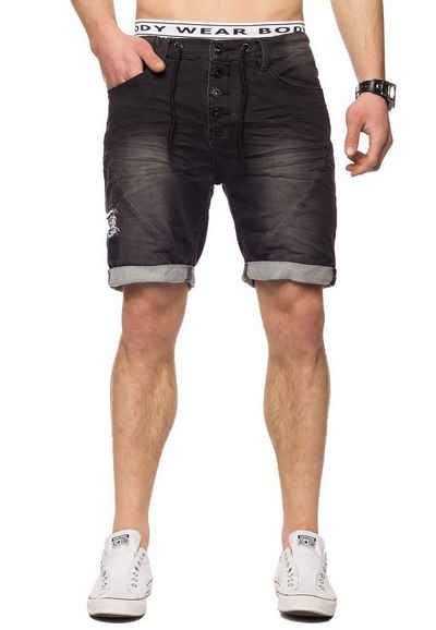 SUBLEVEL Jeansshorts »Jeans Shorts Jogging Denim Bermuda Pants Super Stretch« (1-tlg) 1298 in Dunkelgrau-3
