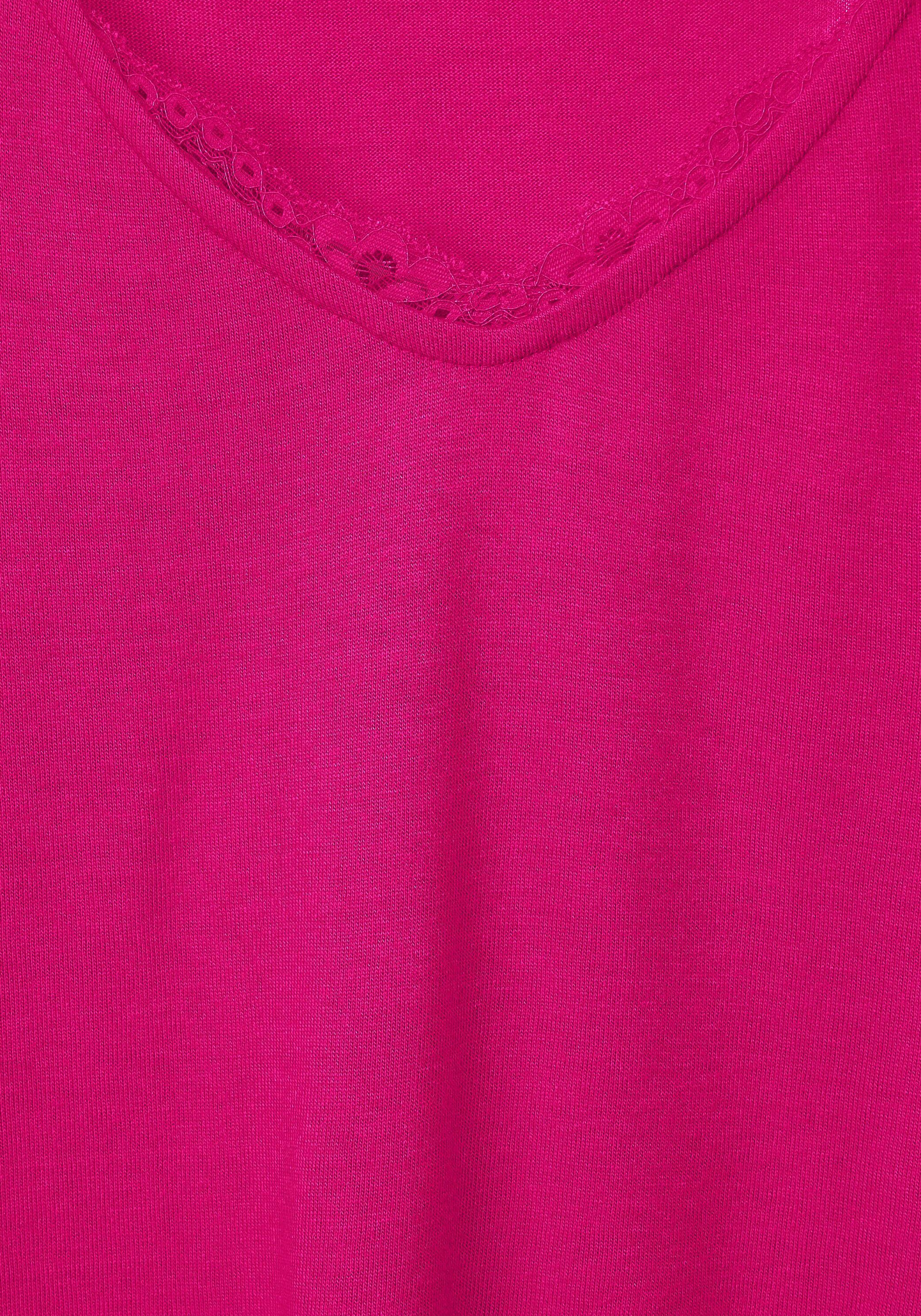 ONE pink in STREET nu Unifarbe Spitzenshirt