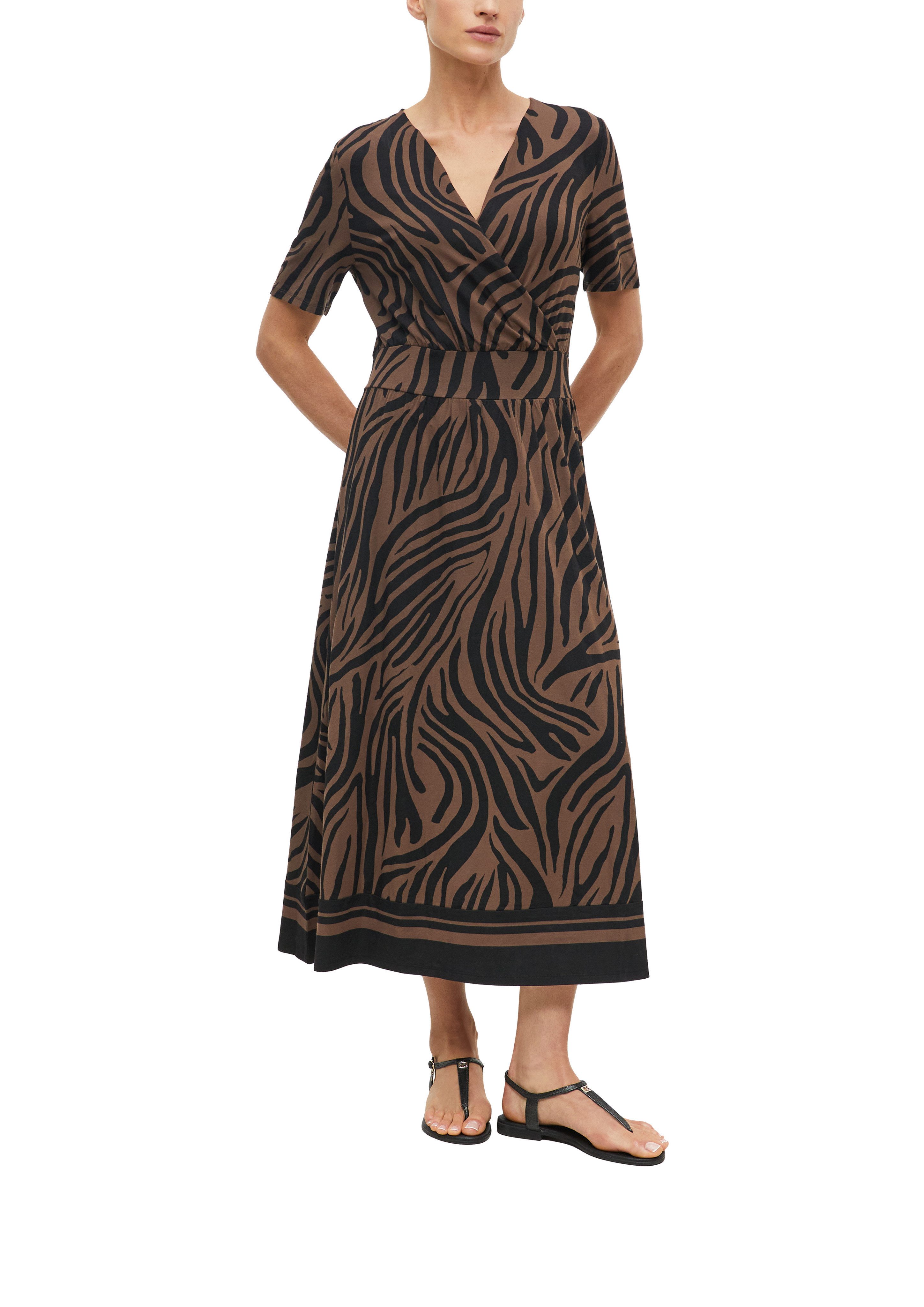 s.Oliver BLACK LABEL Blusenkleid Sommerkleid mit Animal-Print
