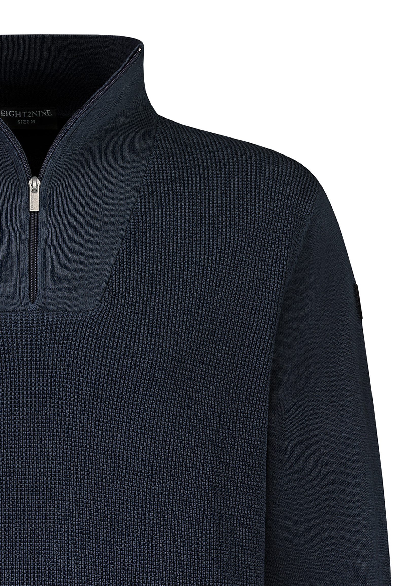 Eight2Nine Strickpullover Stylisches L/S Knit mit Reißverschluss-Detail. (1 günstig online kaufen