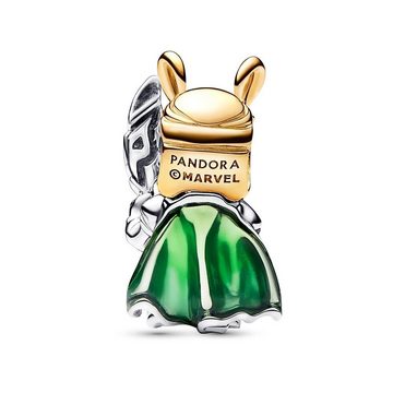 Pandora Charm-Einhänger PANDORA Marvel Charm Loki aus 925er Silber mit Emaille