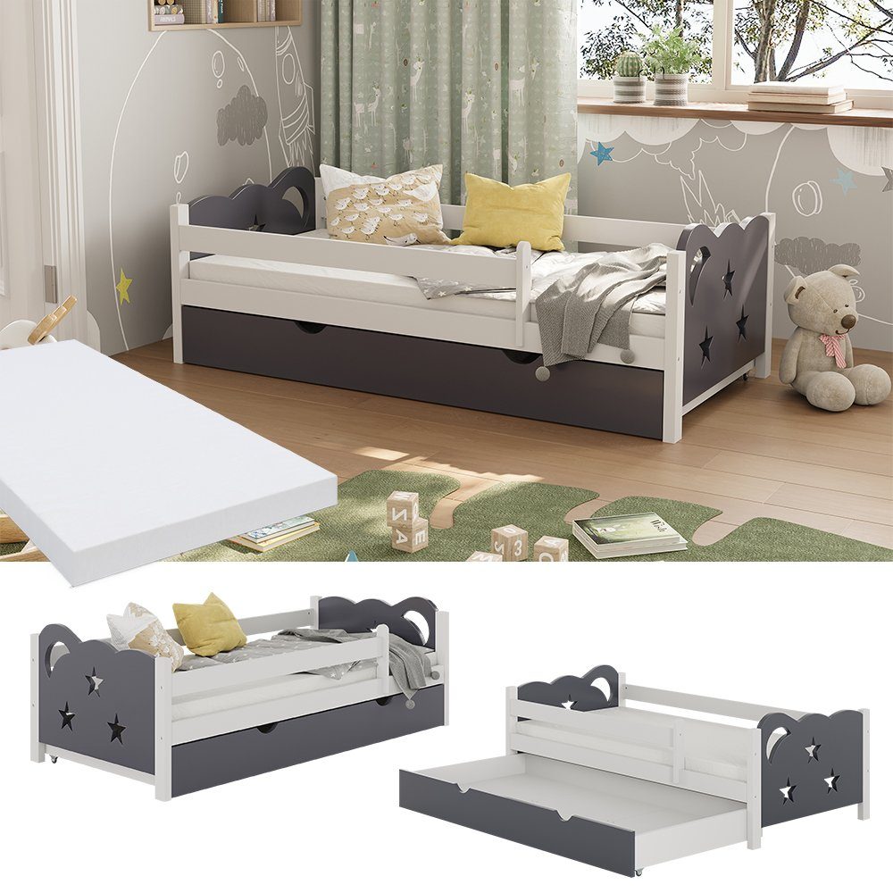 VitaliSpa® Kinderbett Jessica, Weiß/Grau, 80x160 cm günstig online kaufen