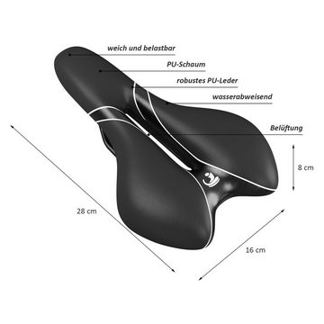 Wellgro Fahrradsattel Sportsattel schwarz - Rennradsattel