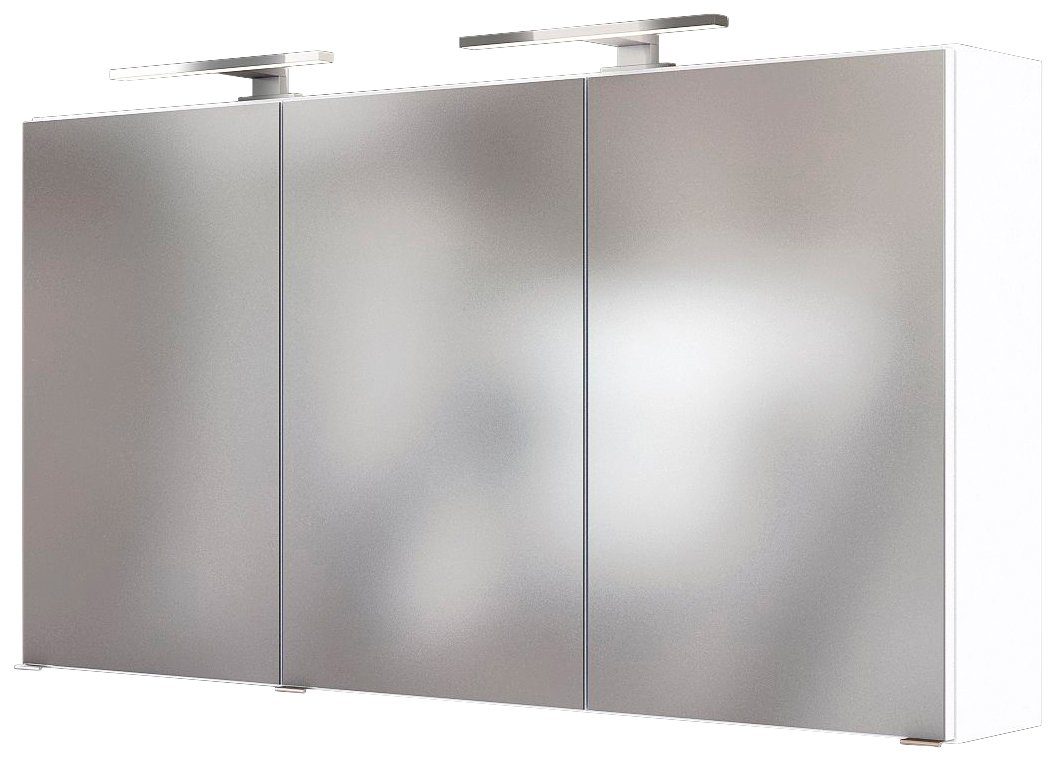 HELD MÖBEL Spiegelschrank Baabe Breite 120 cm, mit 3D-Effekt, dank 3 Spiegeltüren weiß | graphit | Spiegelschränke