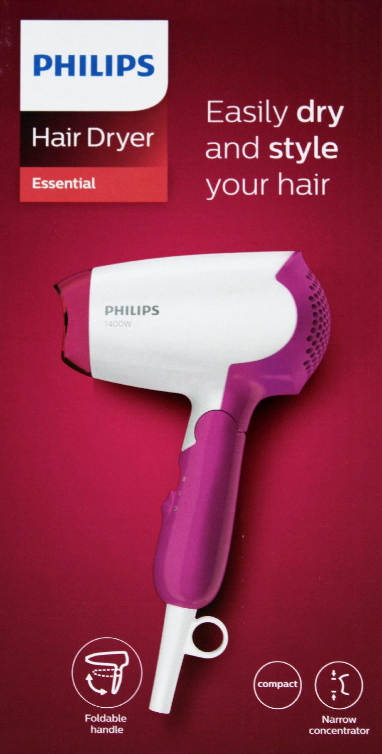 Philips Haartrockner Philips BHD003/00 DryCare Essential Haartrockner 1400W weiß/pink – Bild 3 von 3
