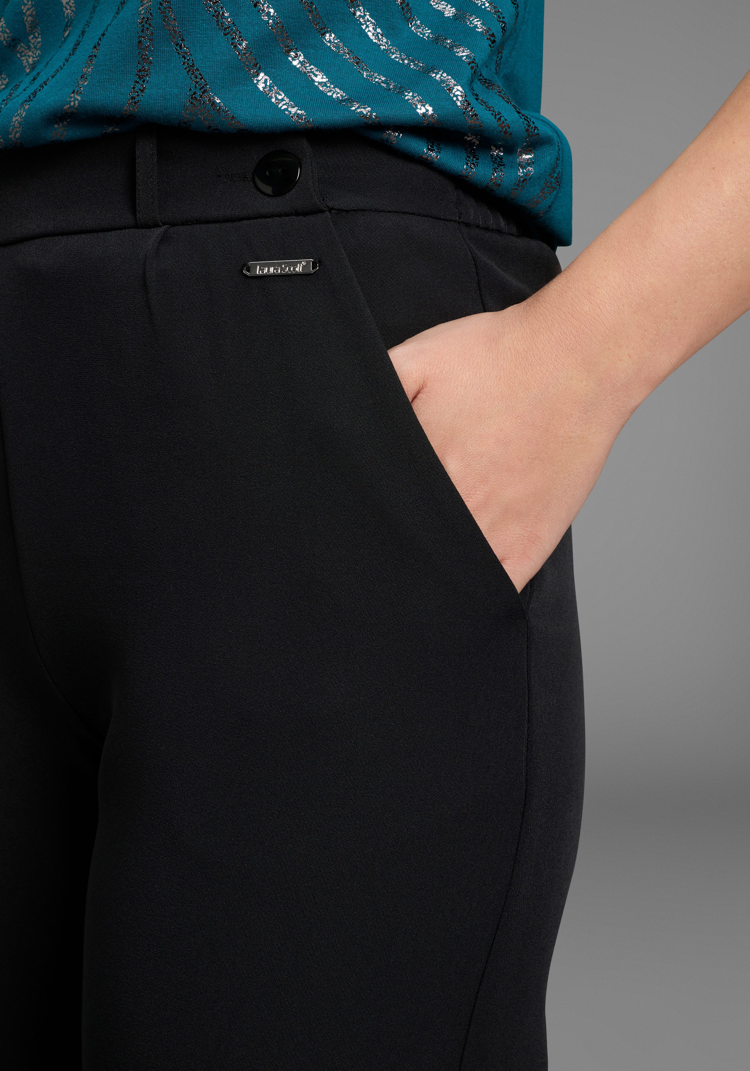 Laura Scott Schlupfhose aus elastischer Ware mit Zierknöpfen am Bund