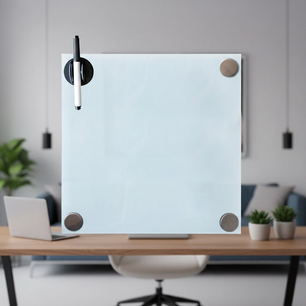 Melko Magnettafel Memoboard Weiß Glasmagnettafel Magnetboard Whiteboard Pinnwand, (Stück, 1-tlg., Glasboard), Sicherheitsglas