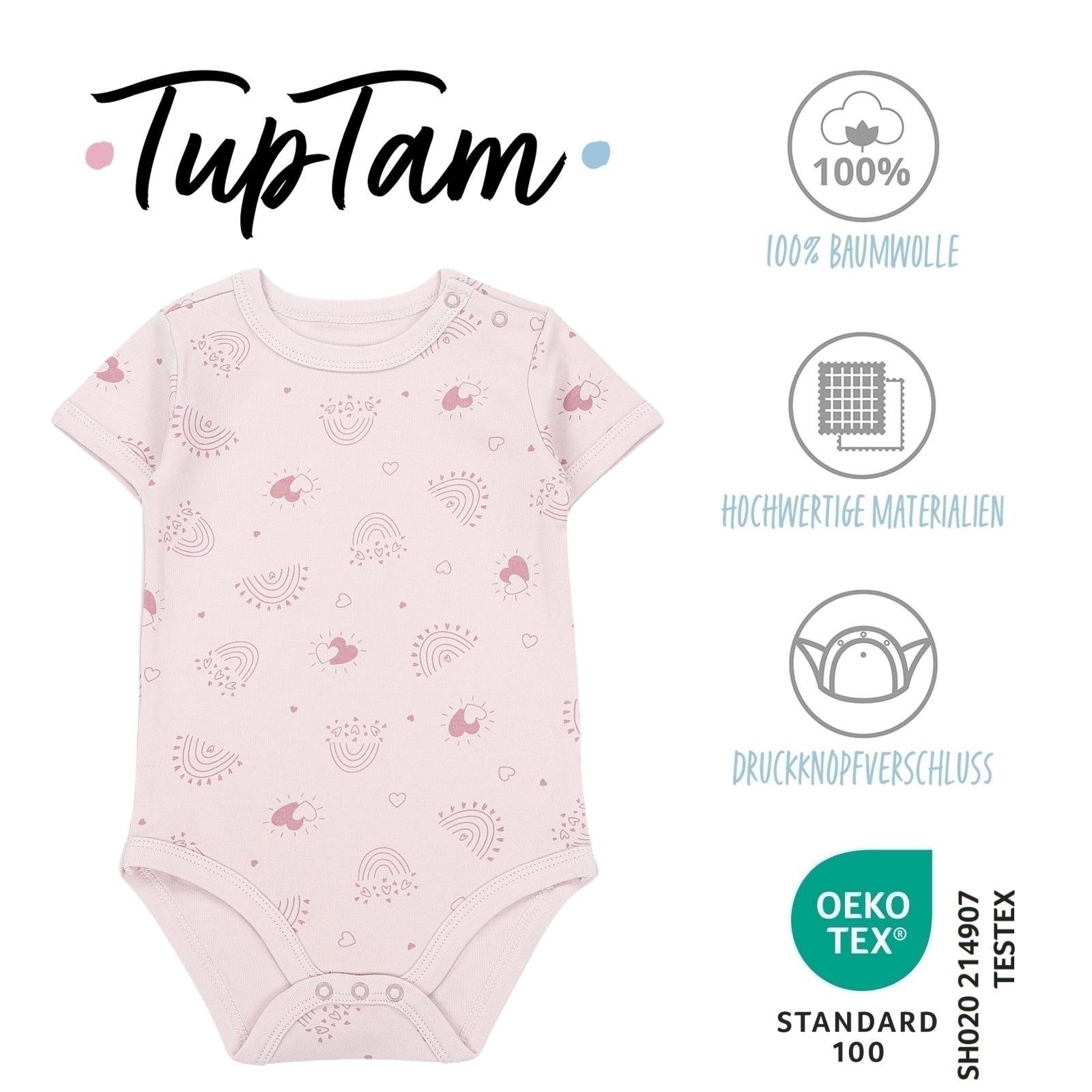 TupTam Kurzarmbody TupTam Mädchen Baby Body Kurzarm in Unifarben - 5er Pack