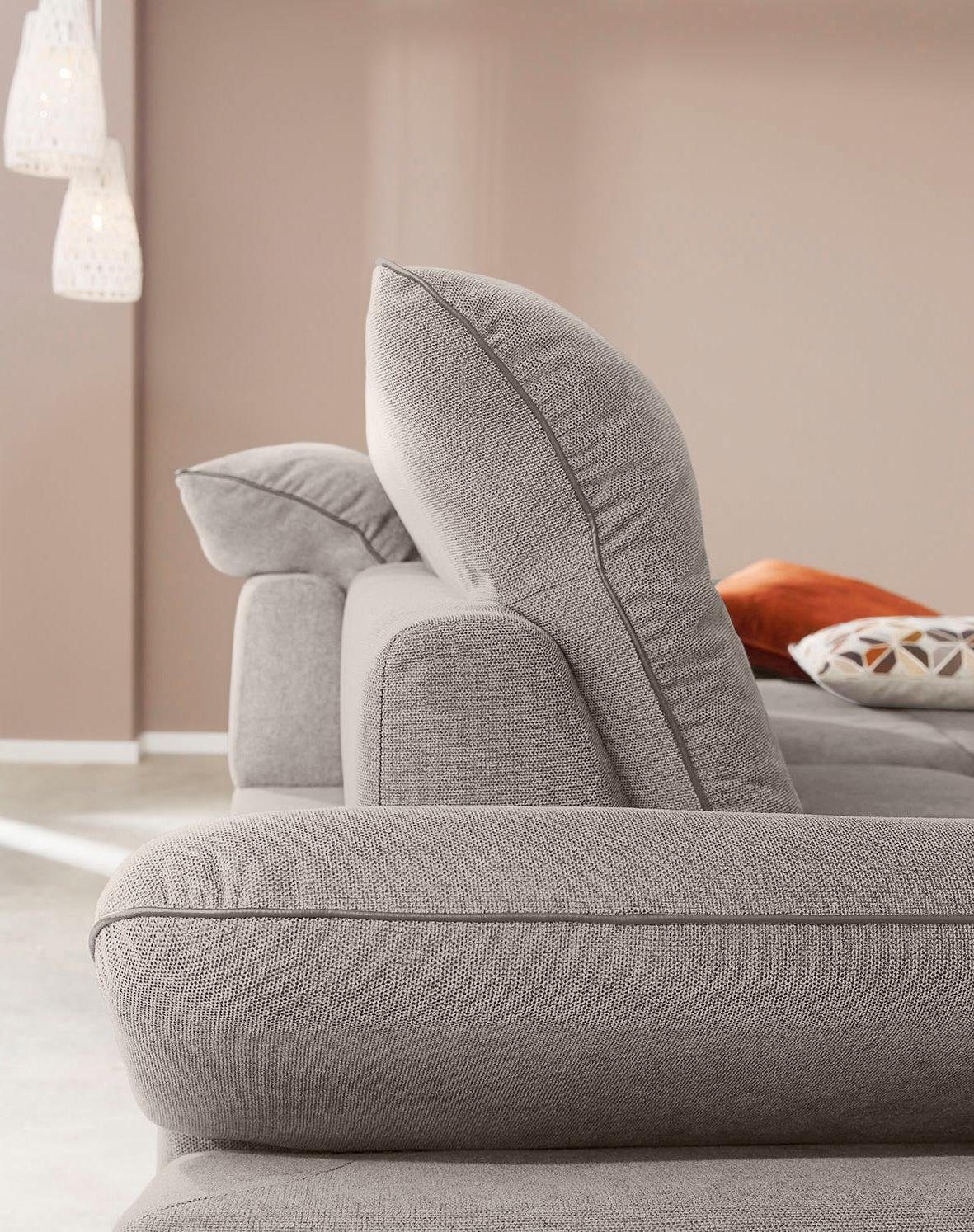 W.SCHILLIG Ecksofa enjoy&MORE, Designsofa, elegant und bequem, L-Form, Sitztiefenverstellung, Füße schwarz pulverbeschichtet, Breite 294 cm