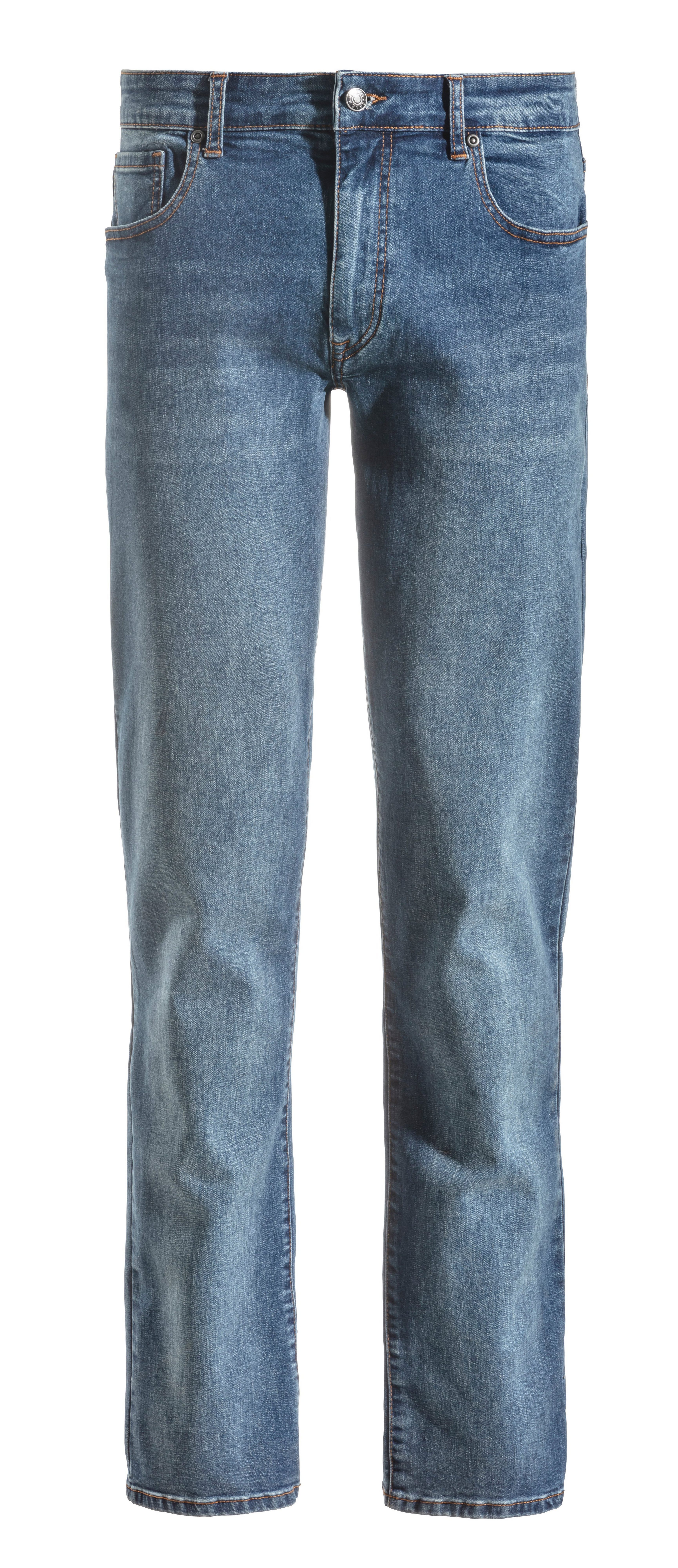elastischer aus Buffalo Denim-Qualität Straight-fit dark-blue-denim Jeans 5-Pocket-Jeans