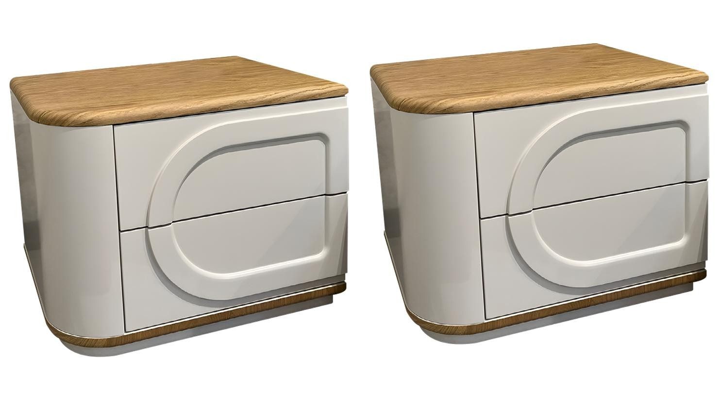 JVmoebel Nachttisch Edler Nachttisch in Weiß aus hochwertigem Holz