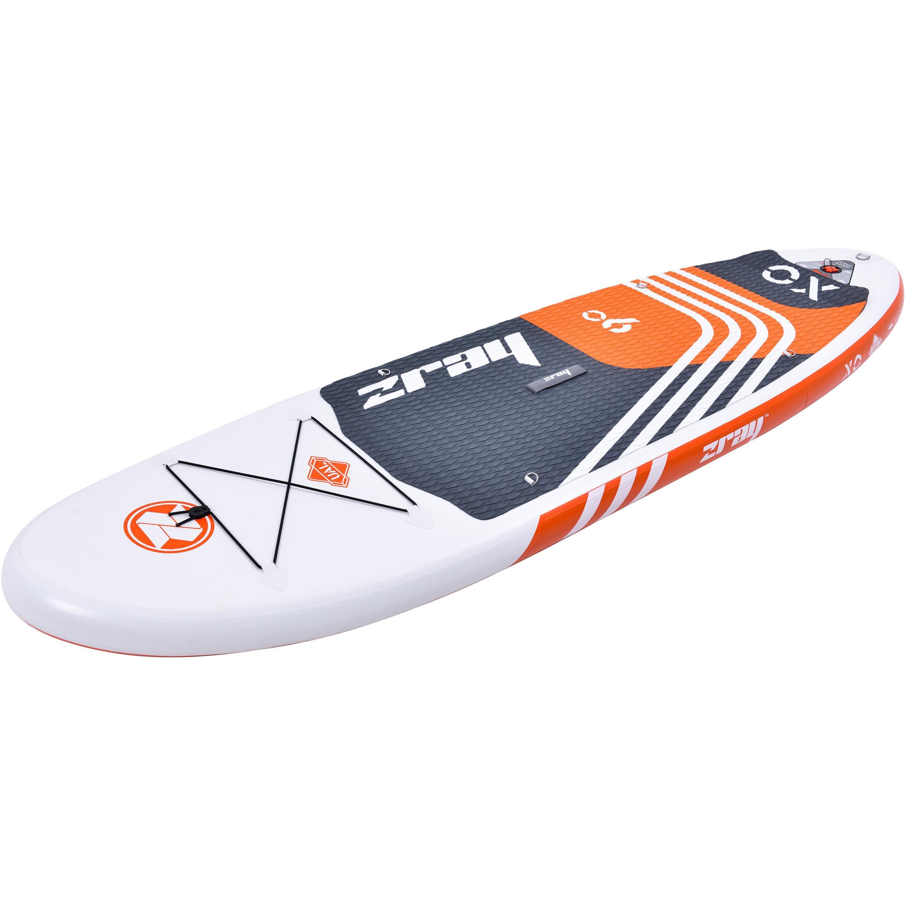 zray Inflatable SUP-Board X0 Premium SUP Komplettset orange für Kinder 275x76x13 cm, All Around Advanced, (Starkes Allround-SUP für Familien und Fortgeschrittene, 6 tlg., Stand Up Paddling Board Komplettset), für alle Gewässer geeignet