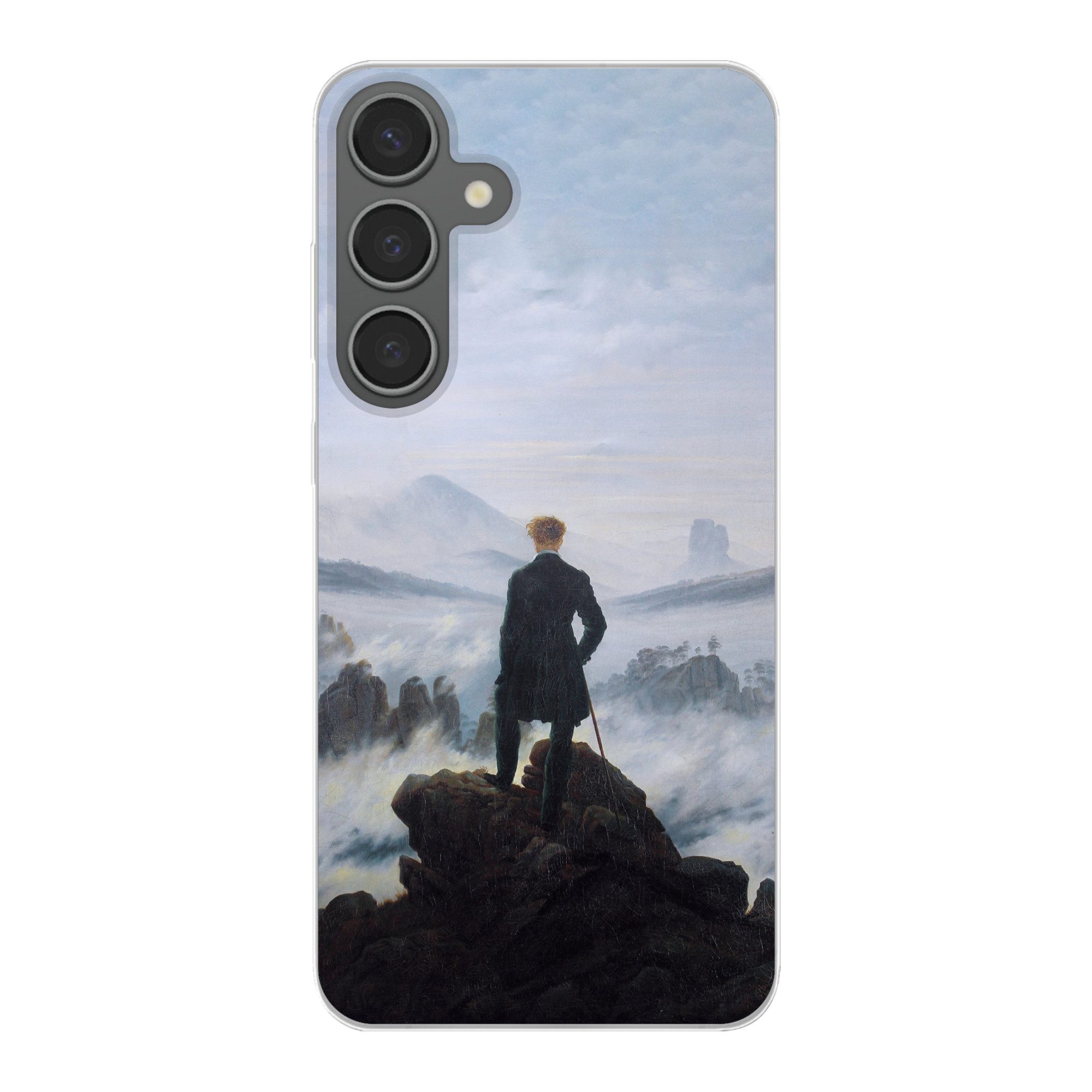 MuchoWow Handyhülle für Samsung Galaxy S24 Plus Der Wanderer über dem Nebelmeer - Caspar D, Phone Case, Silikon, Schutzhülle Dünn
