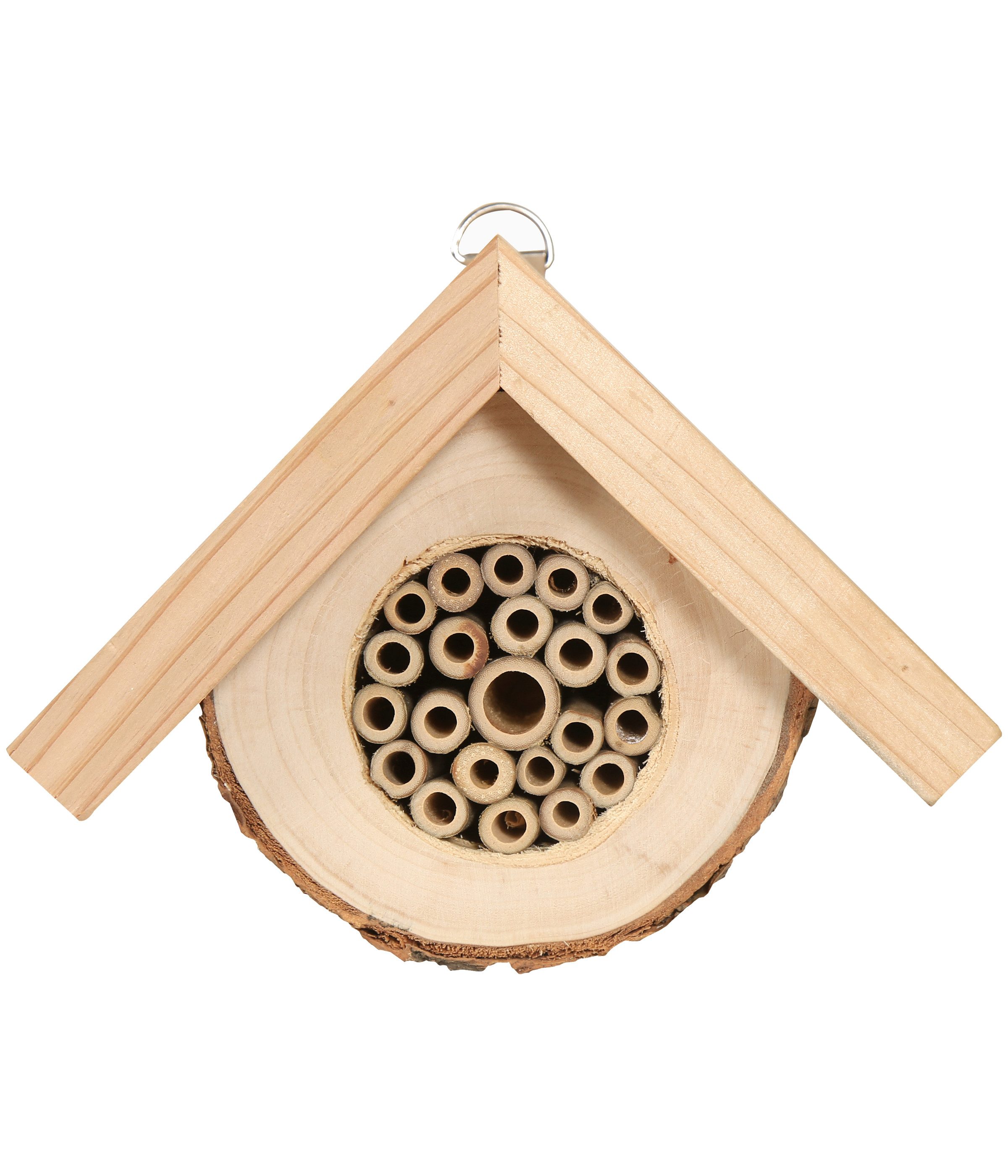 Dehner Insektenhotel Natura Premium Cuneo, 17 x 13.5 x 8 cm, Bienenhotel aus Zedernholz / Pappel, natur