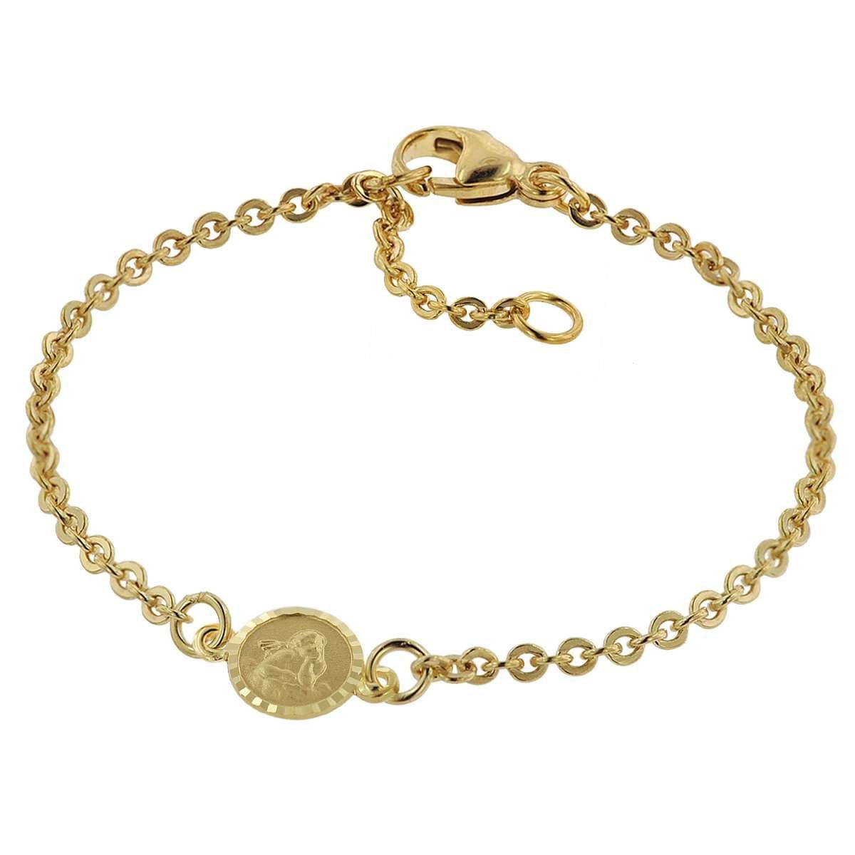 trendor Goldarmband 75090, für Babys 333 Gold/8 Kt mit Engel-Plakette 14 cm