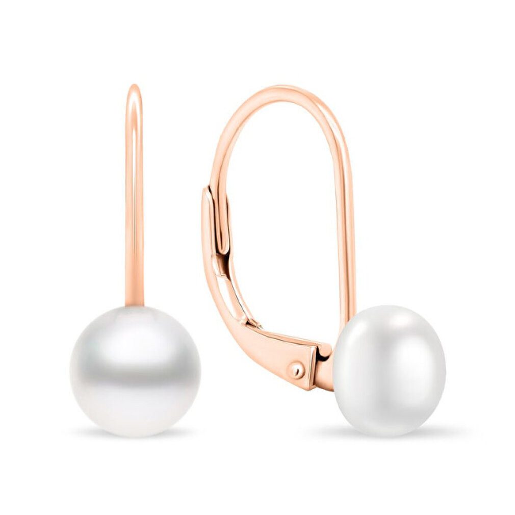 Brilio Silver Ohrring-Set Feine Bronze-Ohrringe mit Perlen EA409R/410/411 - Durchmesser: 0,7 cm