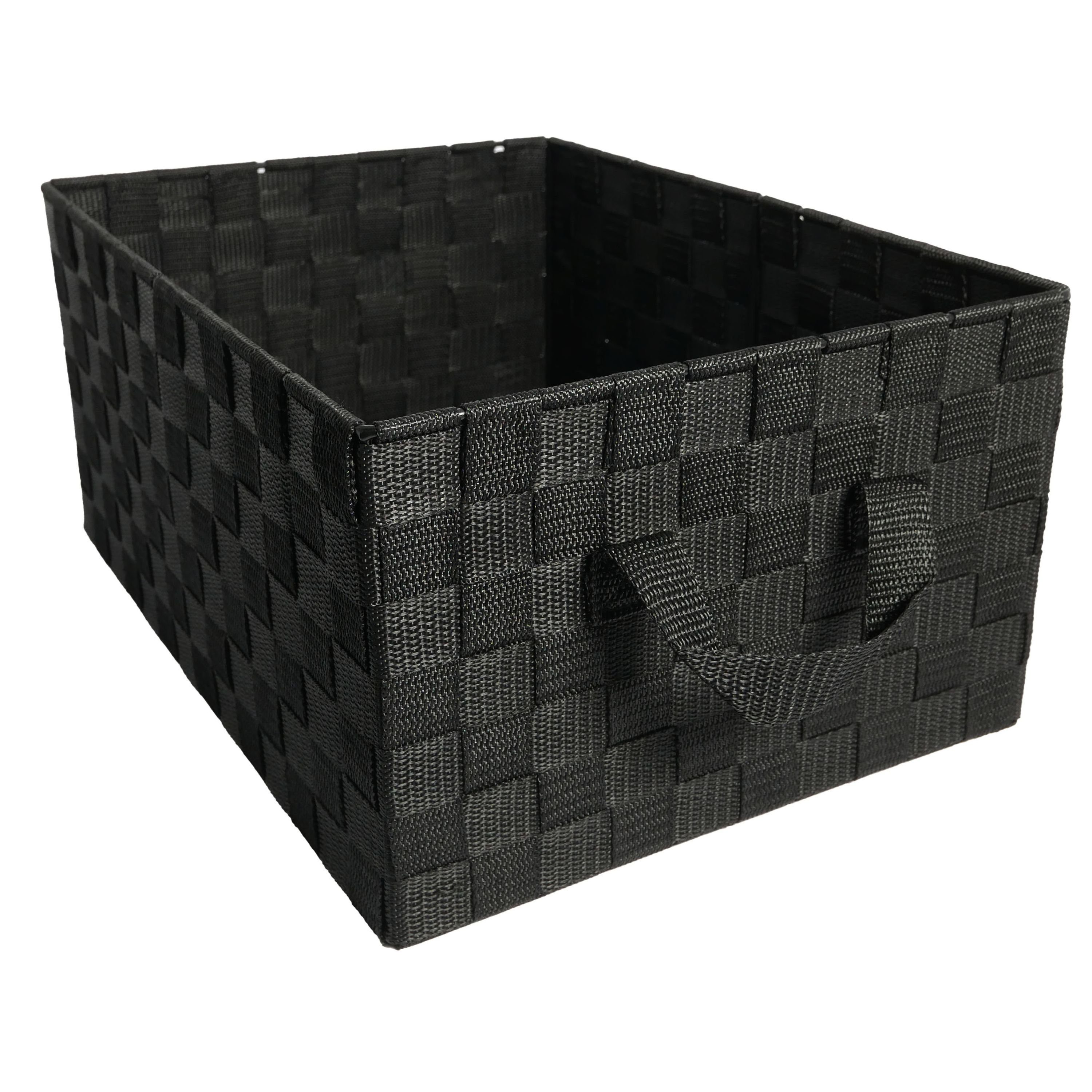 B&S Regalkorb Regalkorb Geflecht schwarz Ordnungsbox rechteckig 28 x 38 cm