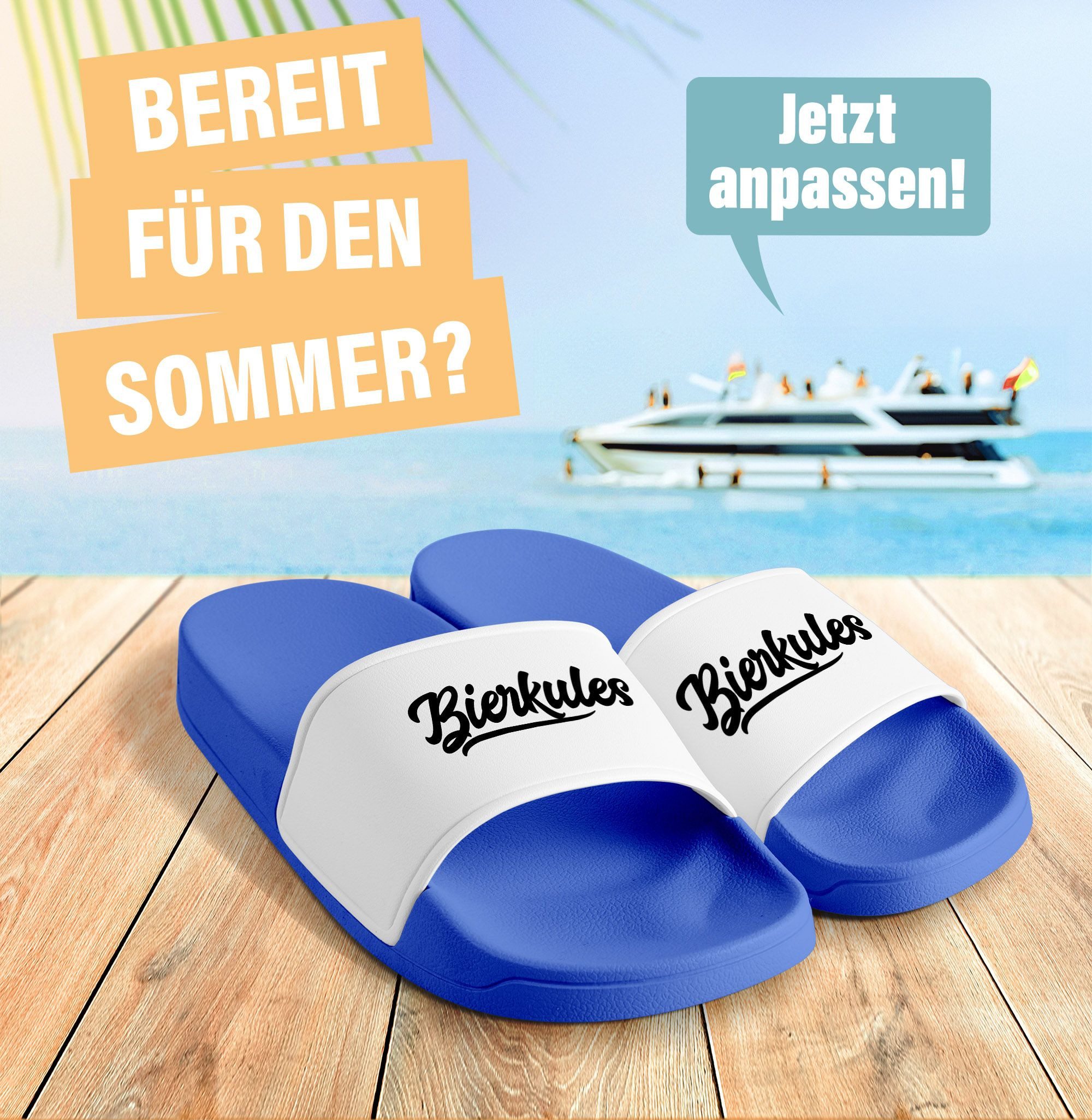MoonWorks Badelatschen mit Spruch Alkohol Party Unisex Badeschlappen mit Badesandale