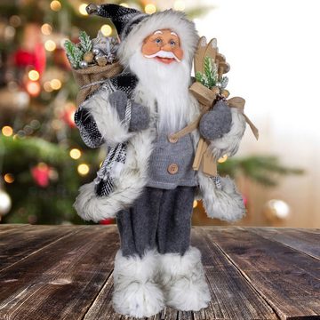Christmas Paradise Weihnachtsmann Tinus, 4 Größen (30-80cm) (Deko Figur, 1 St), grau