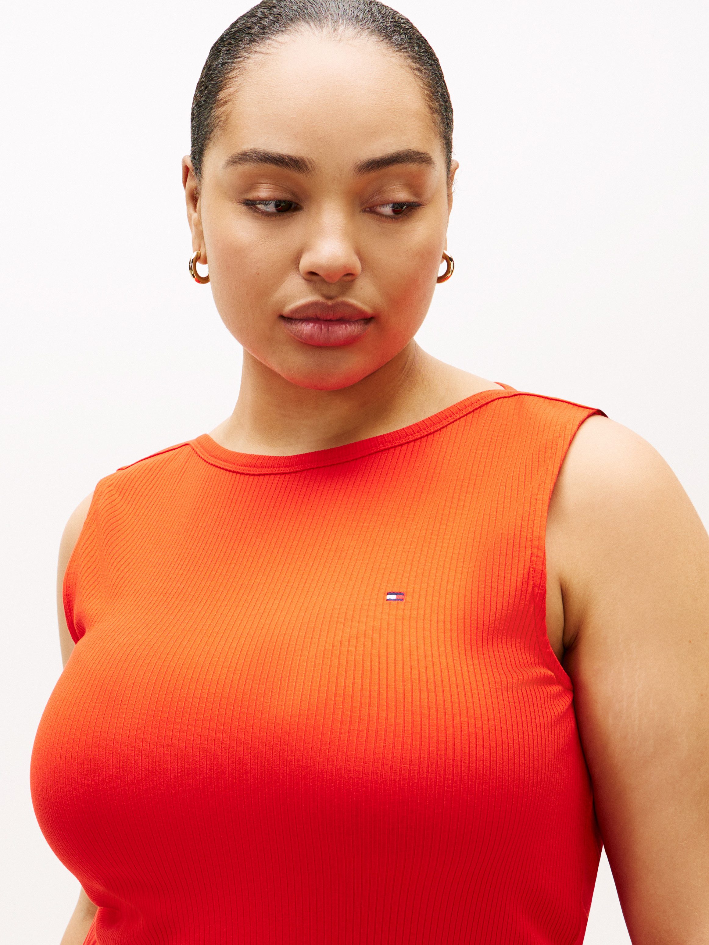 Tommy Hilfiger Curve Sommerkleid CRV 5X2 SLASH-NK MIX MEDIA DRS in großen Größen