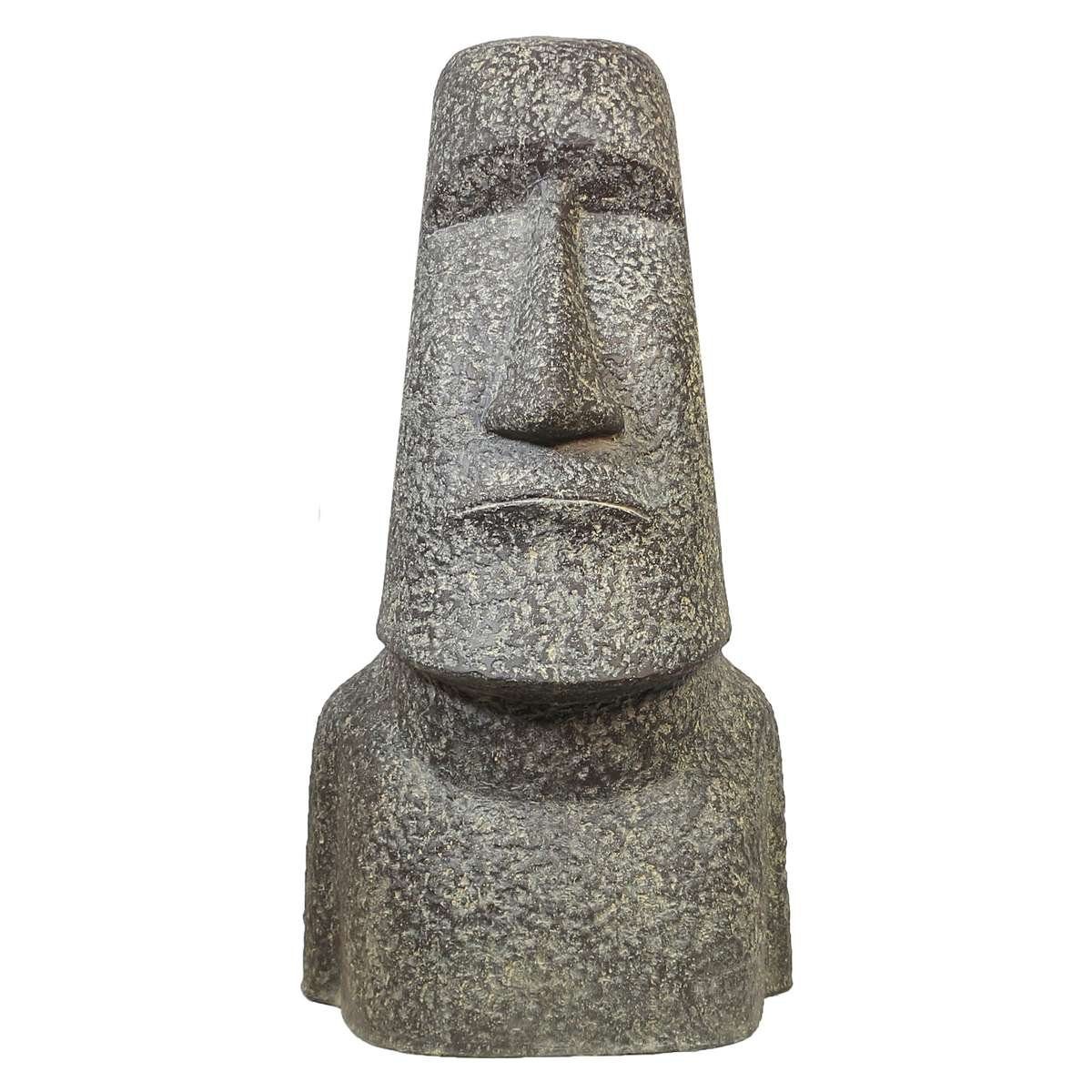 Oriental Galerie Dekofigur Moai Osterinsel Stein Lavastein Figur 100 cm (1 St), traditionelle Herstellung in Handarbeit im Ursprungsland