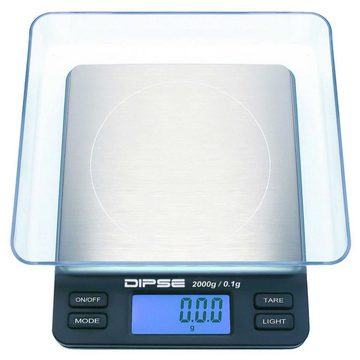 Dipse Küchenwaage TP-2000 Digitalwaage mit Auflösung 0,1 und Wiegelast von 2000g