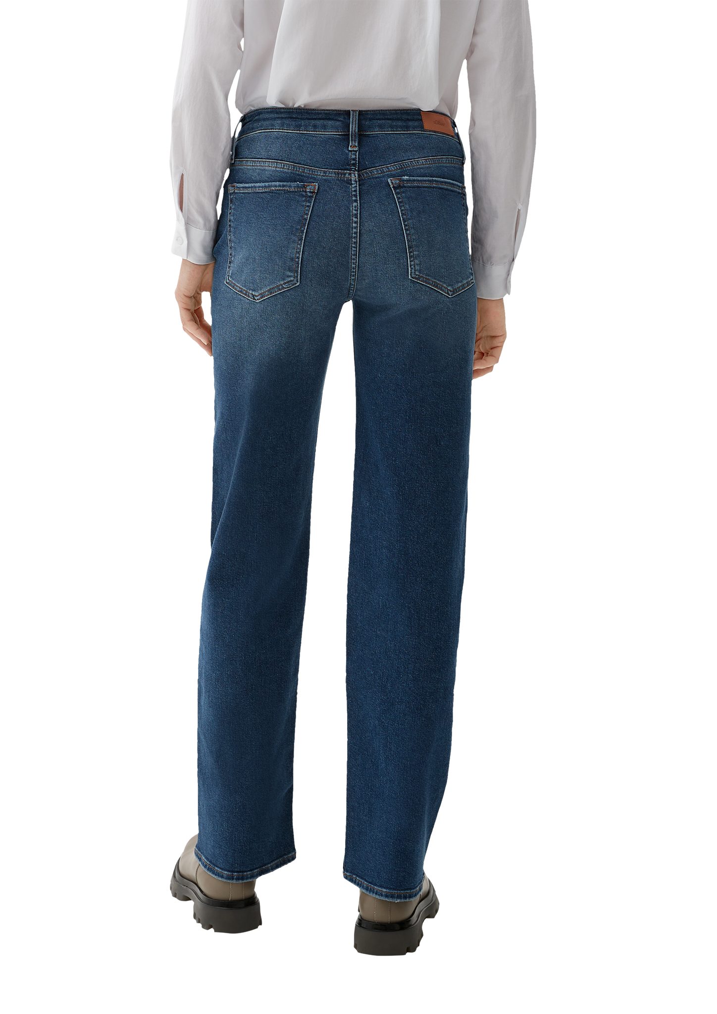 s.Oliver 5-Pocket-Jeans Regular: Jeans leg Waschung Straight blau mit