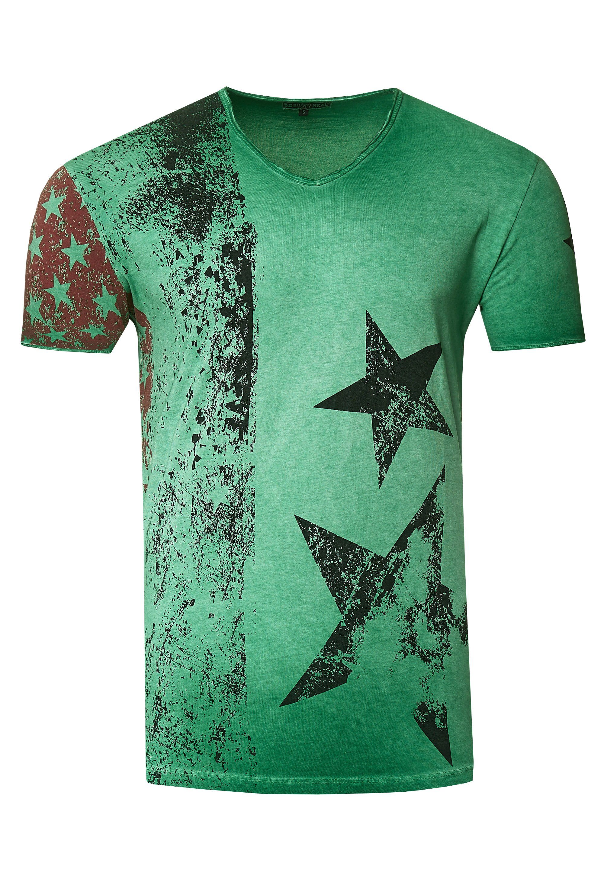 Rusty Neal T-Shirt mit V-Neck