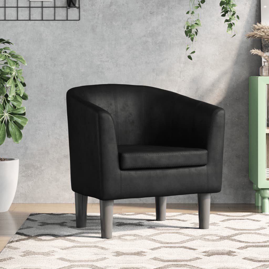 vidaXL Sessel Clubsessel Schwarz Kunstleder (1-St)