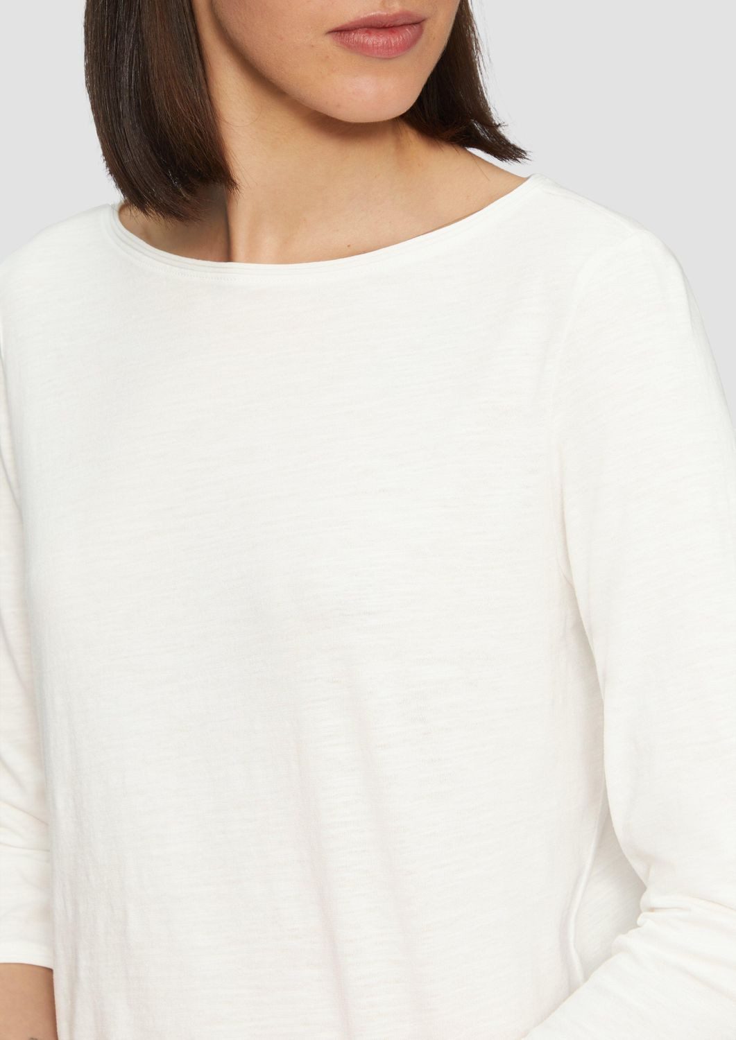 s.Oliver T-Shirt Shirt mit Flammgarnstruktur und 3/4-Ärmeln günstig online kaufen