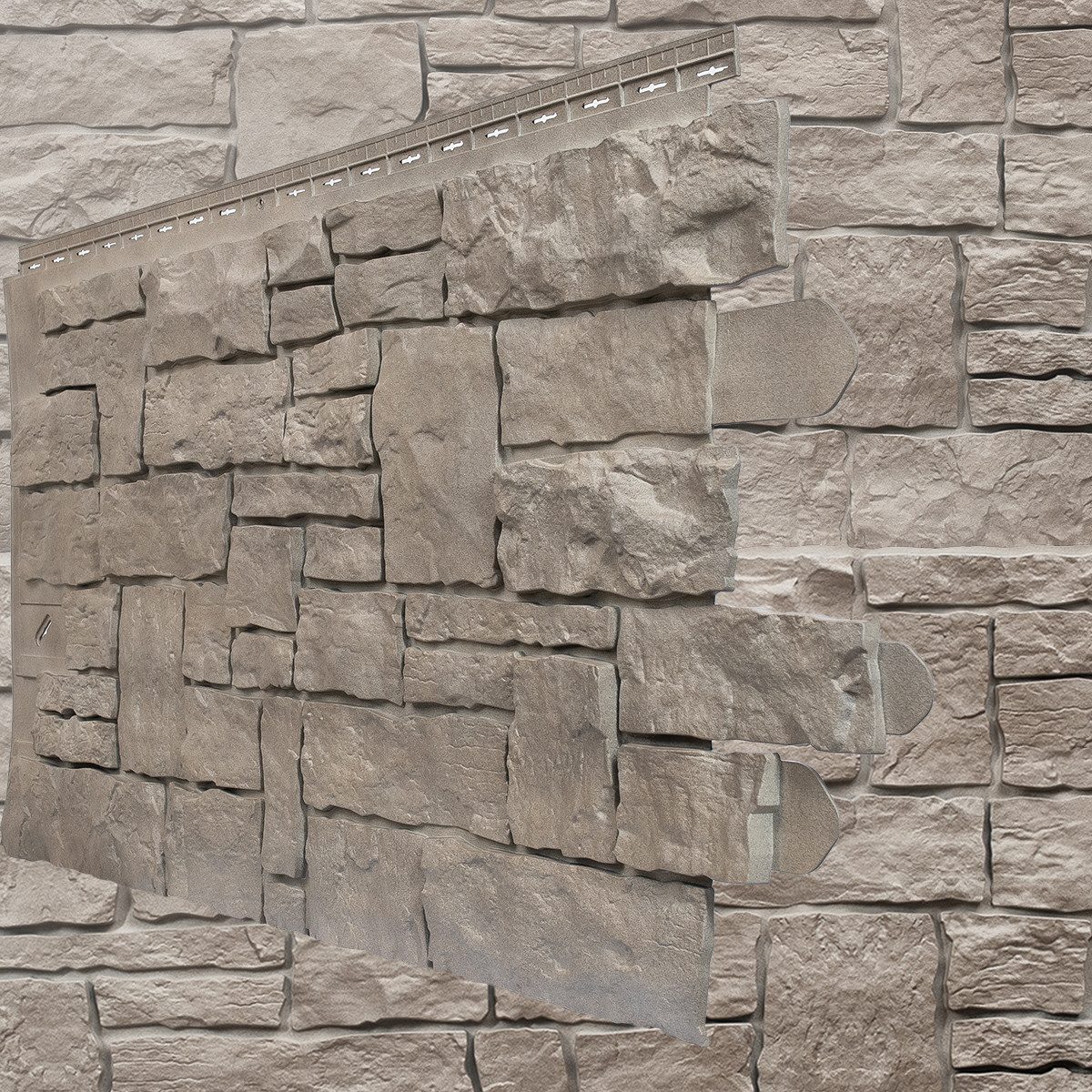 NOVIK Verkleidungspaneel NovikStone SK Platte 114x51cm 10 St. 4,65qm Felsstein grau, BxL: 51,44x114,3 cm, 0,46 qm, (Karton mit 10 Platten, 5,88 qm) Wandverkleidung mit 3-D-Effekt, problemlose Montage, Natursteinoptik