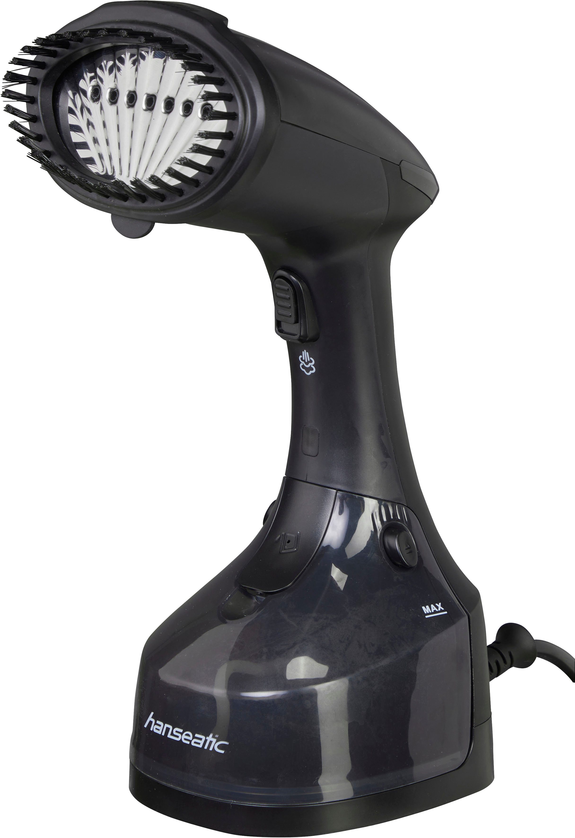 Hanseatic Dampfglätter HHS25022BCU, 1300 W, elegantes Design, 1300 W, 2,5 m Kabel, Edelstahl-Sohle, Anti-Tropf-System