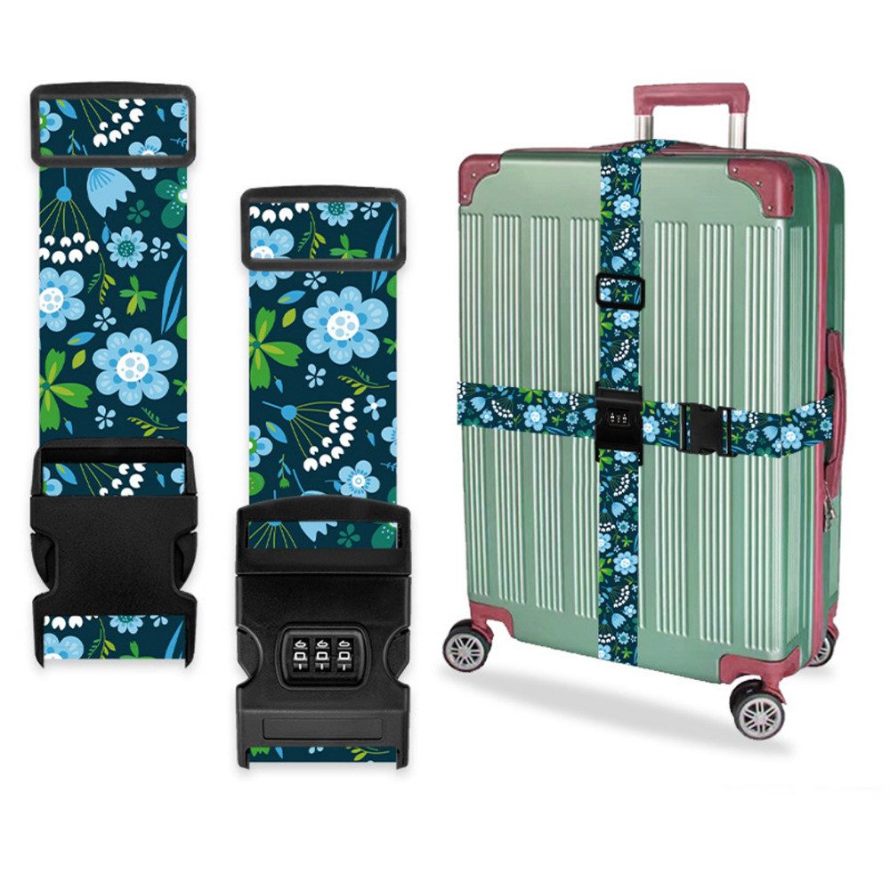 Agger Koffergurt 2 Stück kofferband auffällig,koffergurt mit zahlenschloss, (Einstellbar kofferband Gurt,koffergurt kreuzgurt,Luggage Strap), Für 20-28-Zoll-Koffer