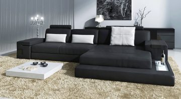 BULLHOFF Wohnlandschaft Wohnlandschaft Leder Ecksofa Designsofa Eckcouch L-Form LED Leder Sofa Couch XL hell weiss grau »HAMBURG III« von BULLHOFF, Made in Europe, das "ORIGINAL"