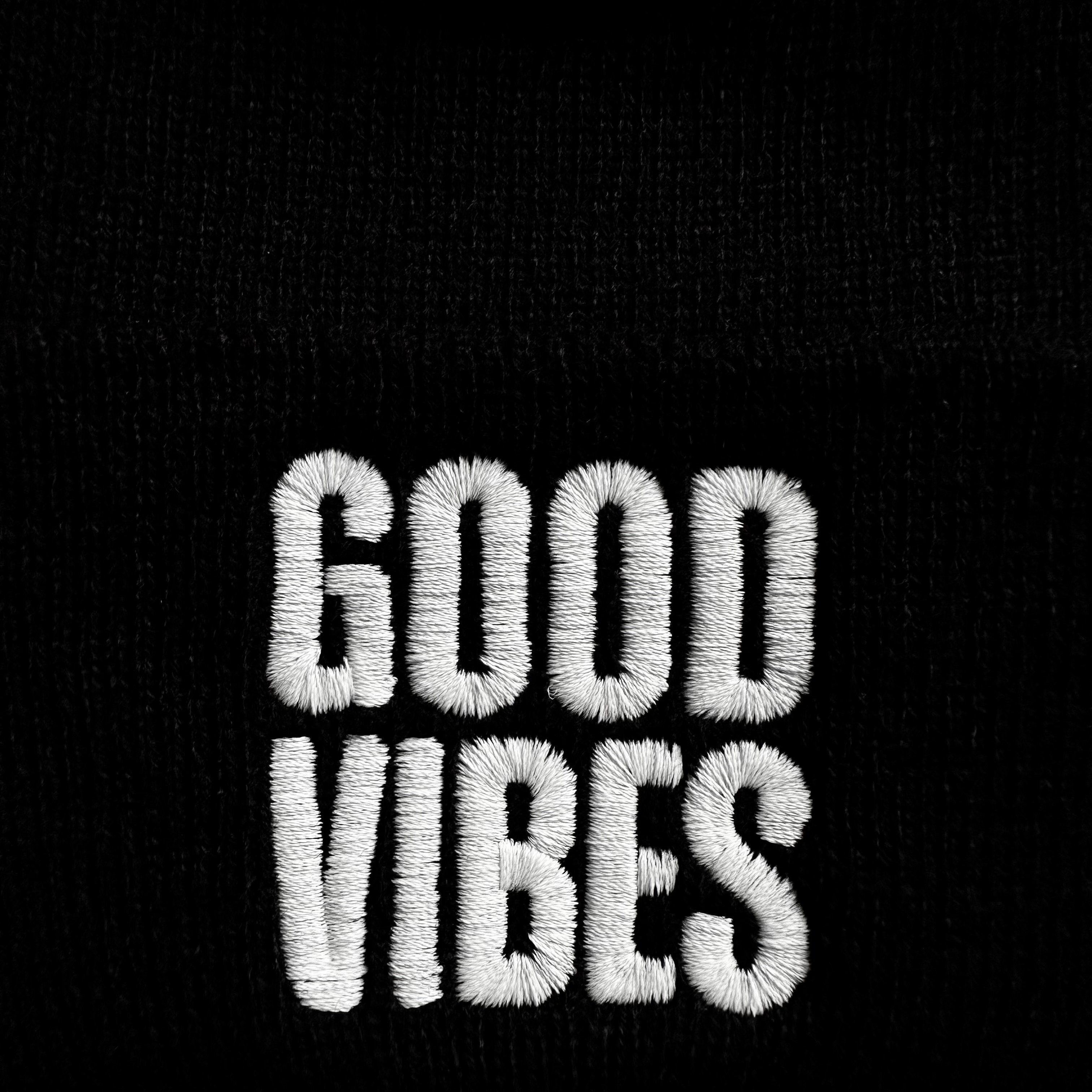 Schnoschi Strickmütze Wintermütze Good Vibes Beanie Mütze bestickt Spruch S günstig online kaufen