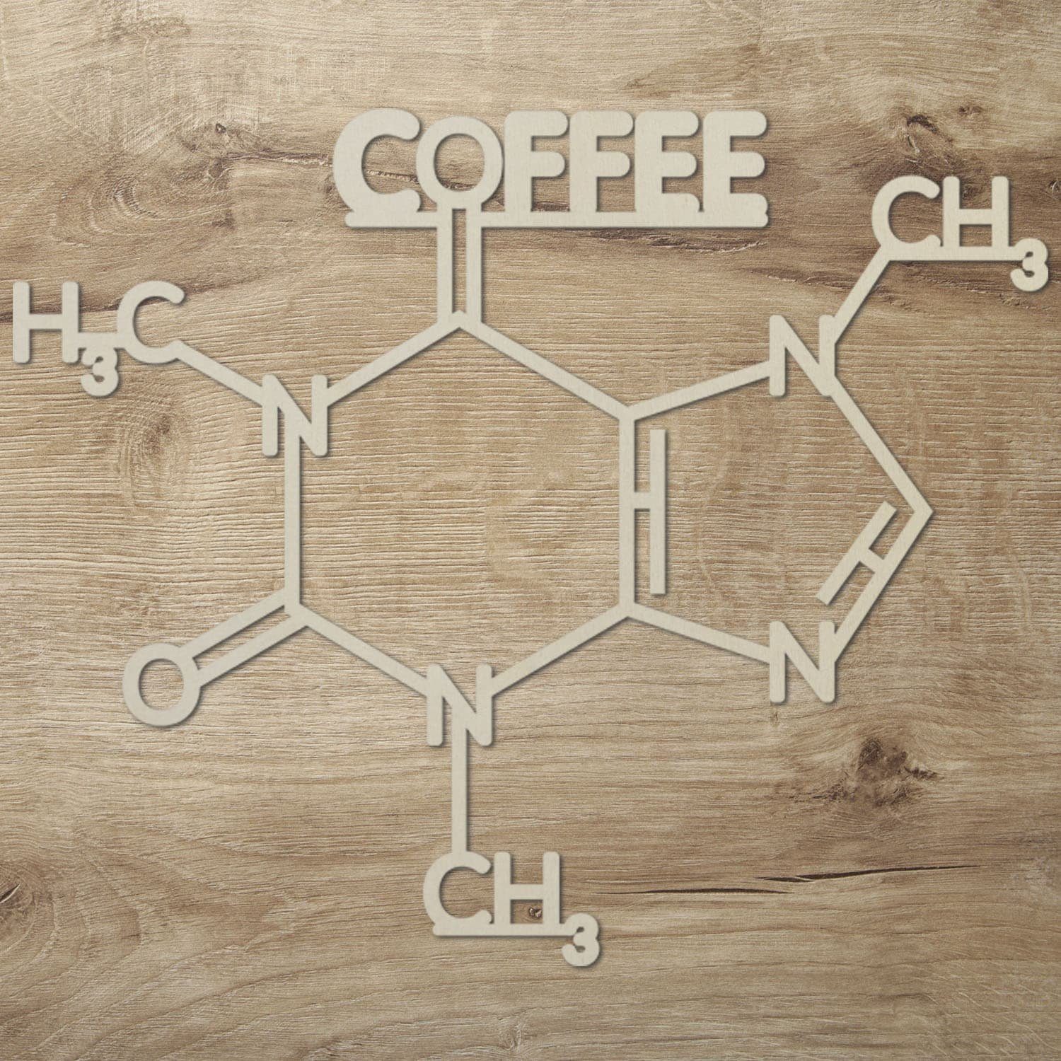 Namofactur 3D-Wandtattoo 'Coffee' aus Holz Wandbild Kaffee Caffé Wanddeko Café Dekoration, außergewöhnliches Geschenk Coffee Junkie, but first coffee Holzkunst