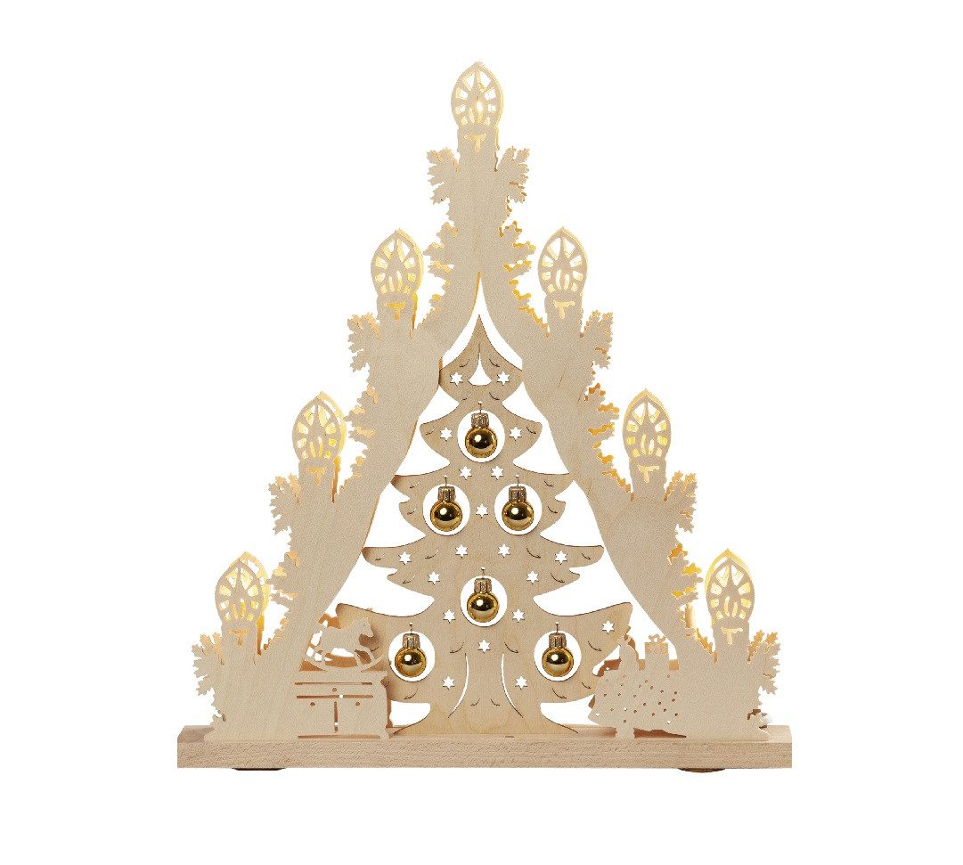 Weigla LED Schwibbogen "Lichterspitze 7 flg. "Weihnachtsbaum mit roten oder goldenen Kugeln"