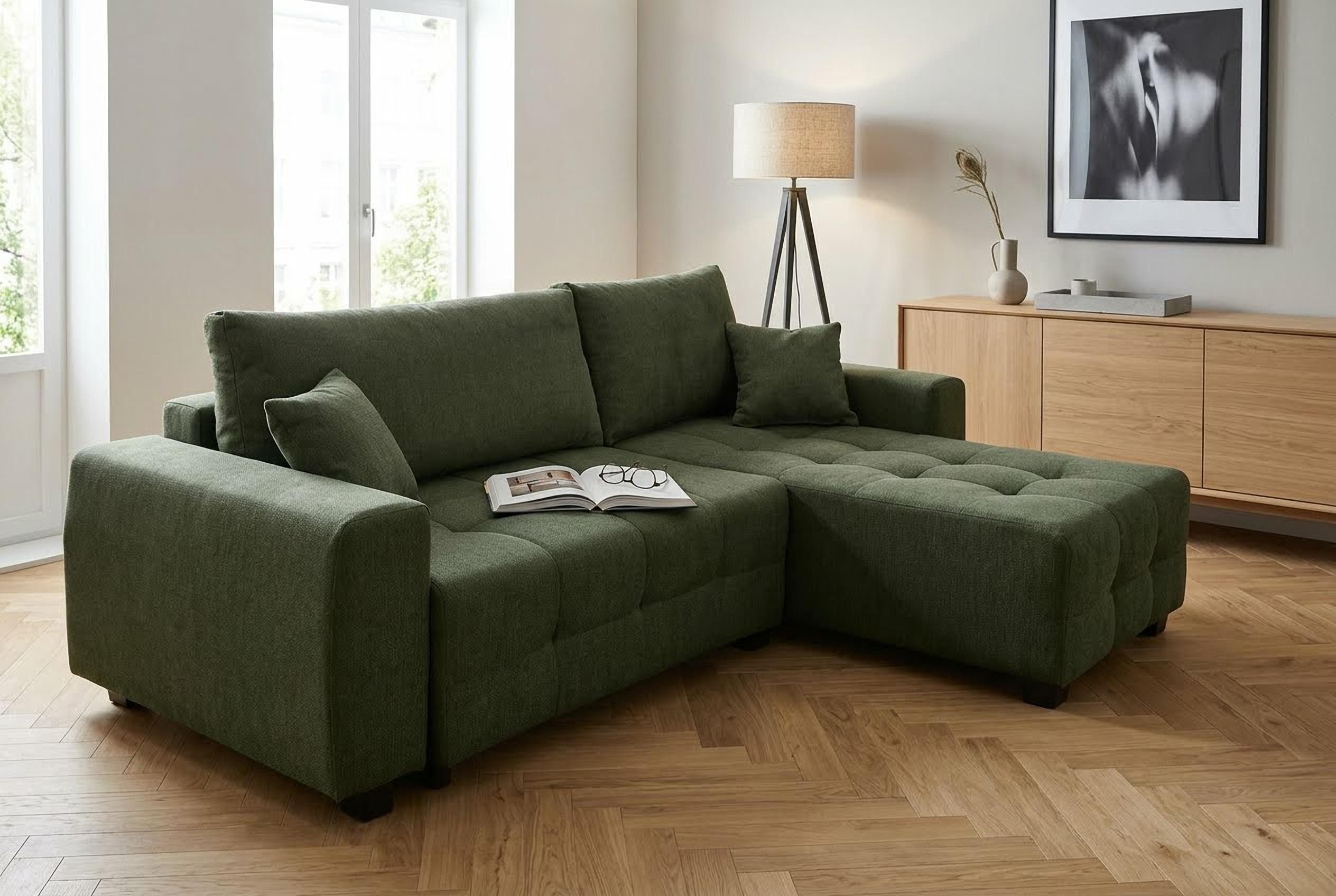 OTTO home Ecksofa Bella Couch L-Form, B: 234 cm, Zierkissen inklusive, optional Schlaffunktion & Bettkasten, Wohnkomfort