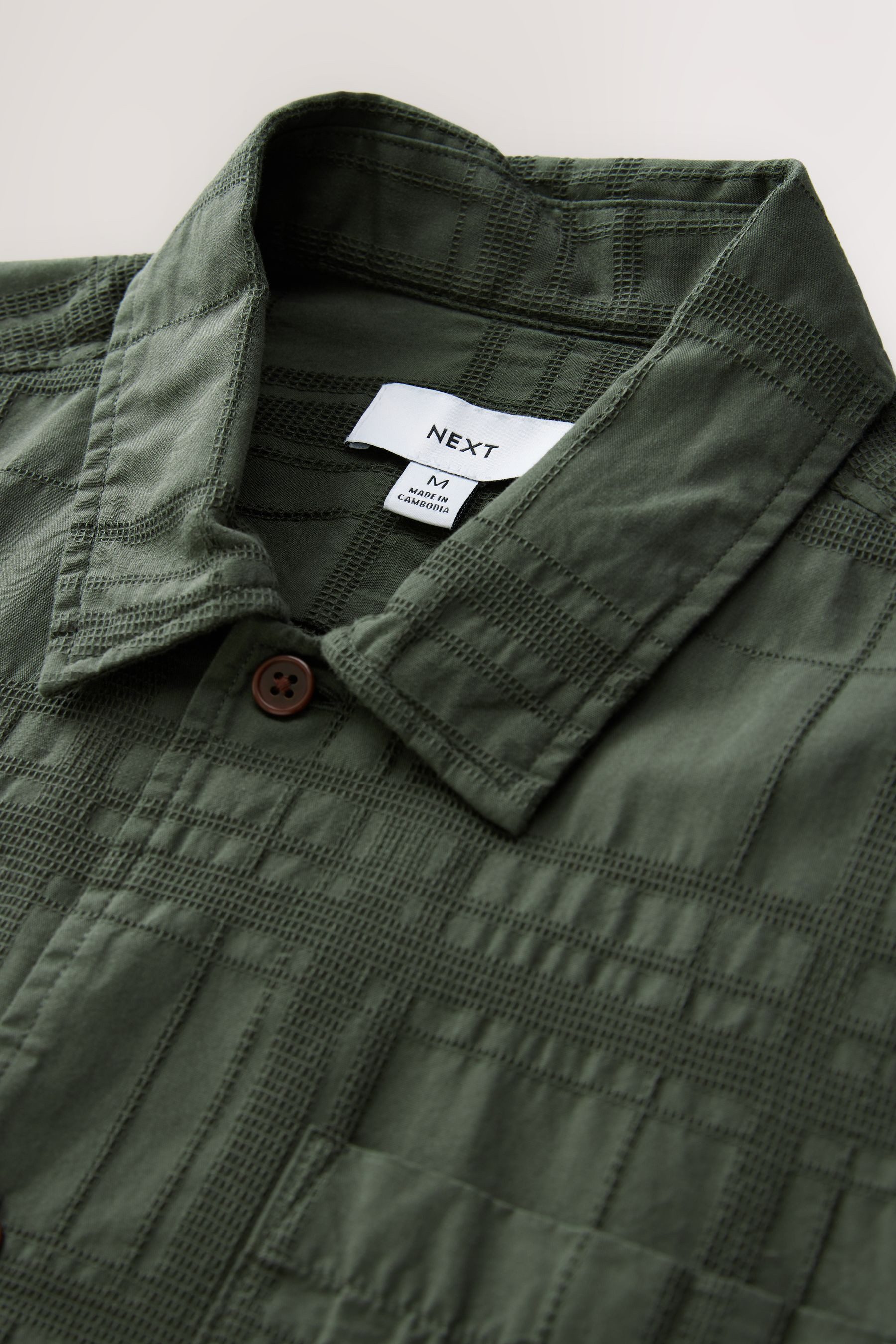 Next Kurzarmhemd Strukturiertes Kurzarmhemd mit Karomuster (1-tlg) günstig online kaufen