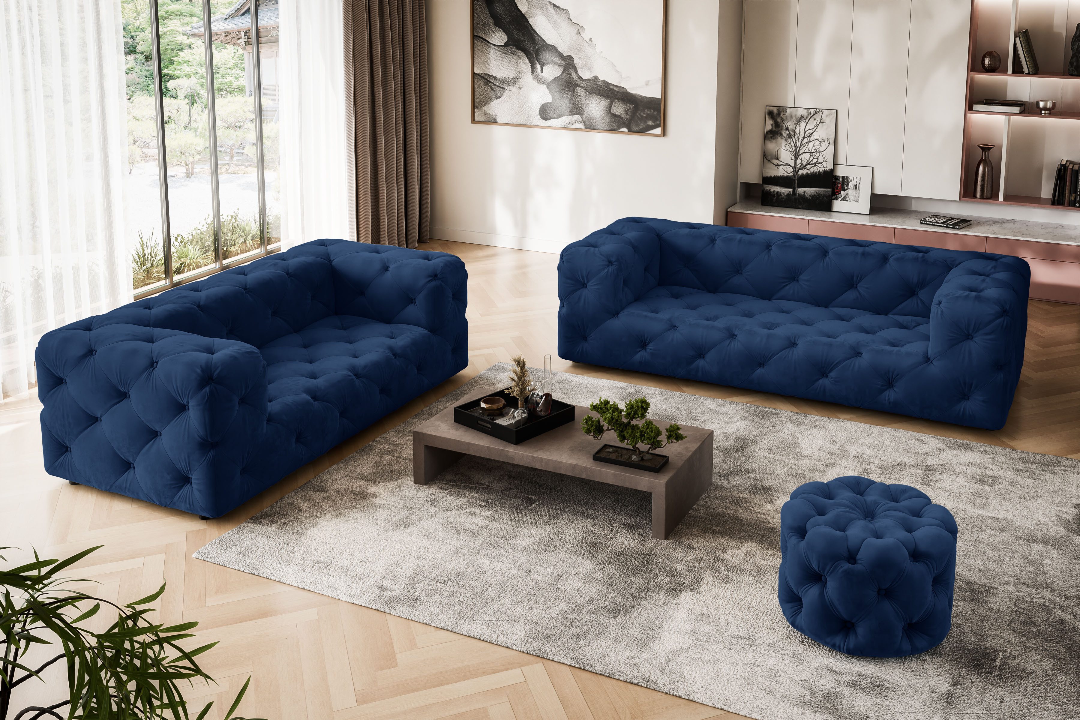 Home affaire 2-Sitzer "FOLLINA" 2-Sitzer Sofa mit klassischer Chesterfield- günstig online kaufen