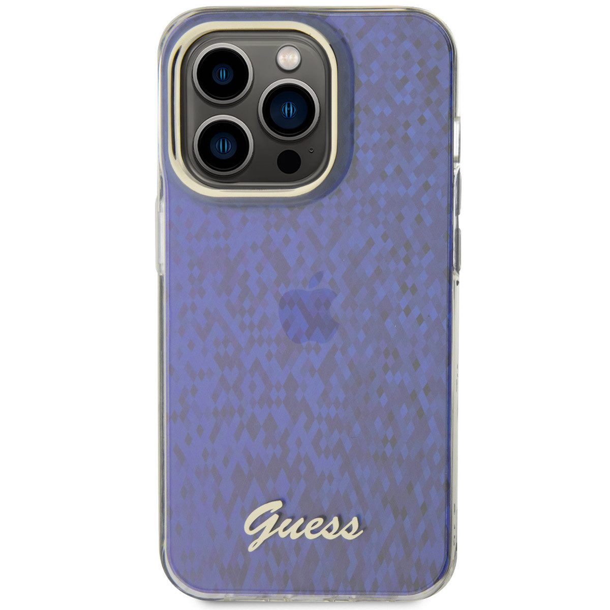 Guess Backcover Guess Faceted Mirror Back Cover für das Apple iPhone 15 Pro - Blau