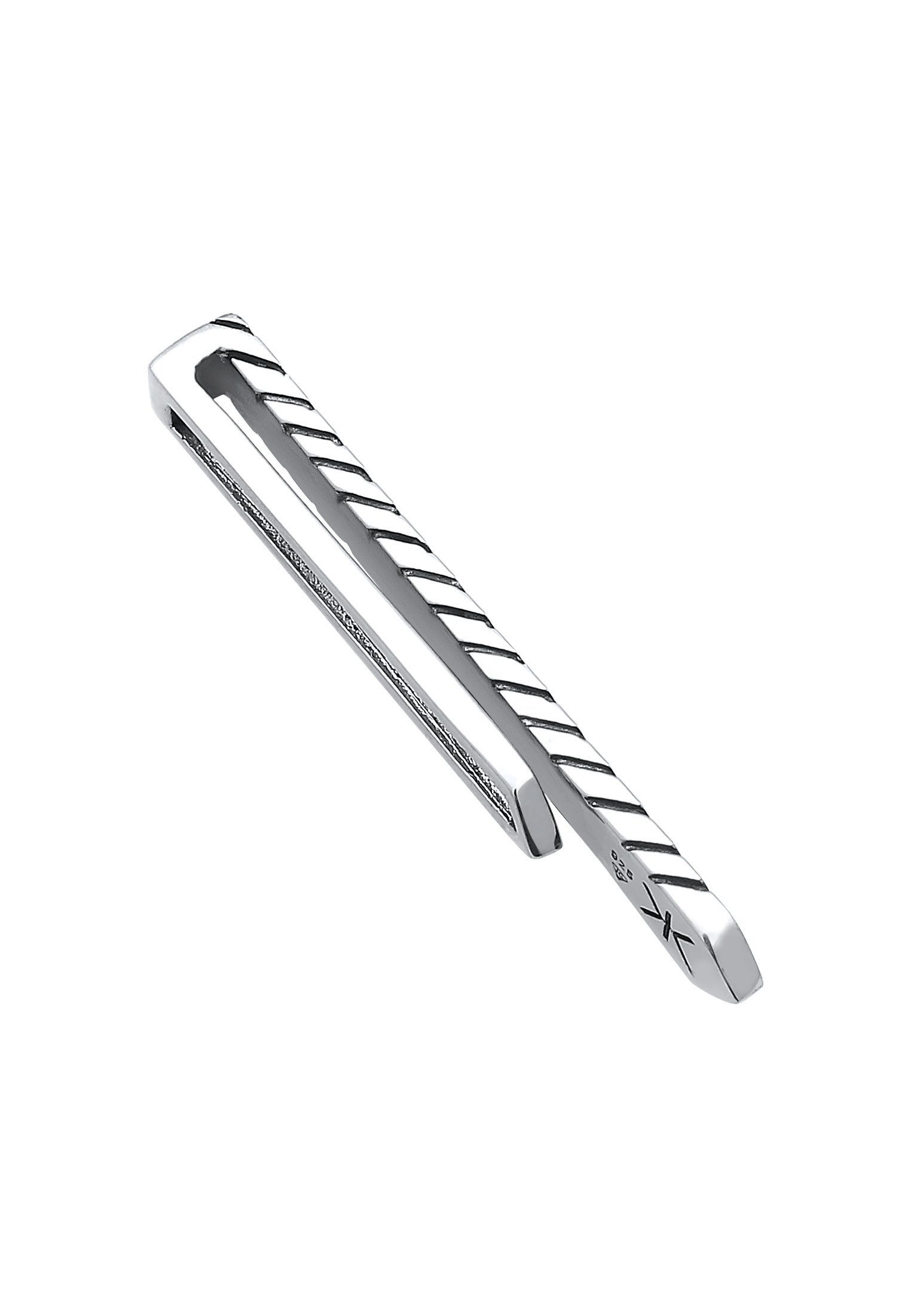 Kuzzoi Krawattennadel V-Linie Oxidiert Zeitlos Business 925 Silber