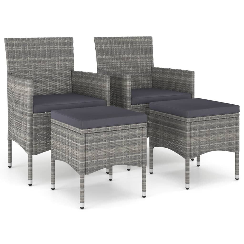 vidaXL Gartenstuhl 4-tlg. Gartenstuhl und Hocker günstig online kaufen