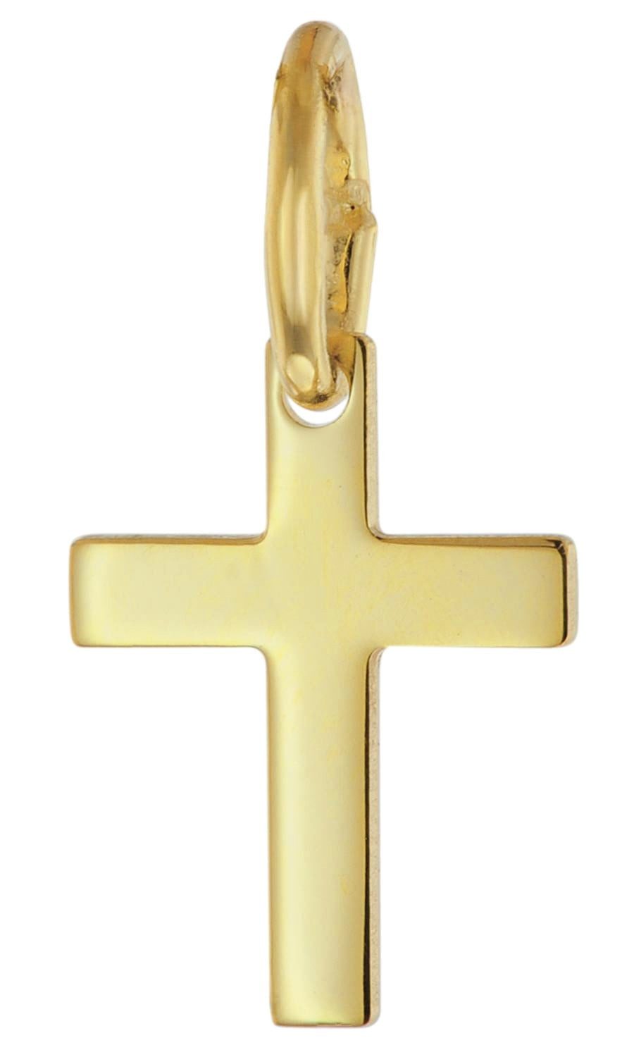 trendor Kreuzkette 28967, Kreuz-Anhänger 333 Gold Mit Vergoldeter Silberkette für Kinder