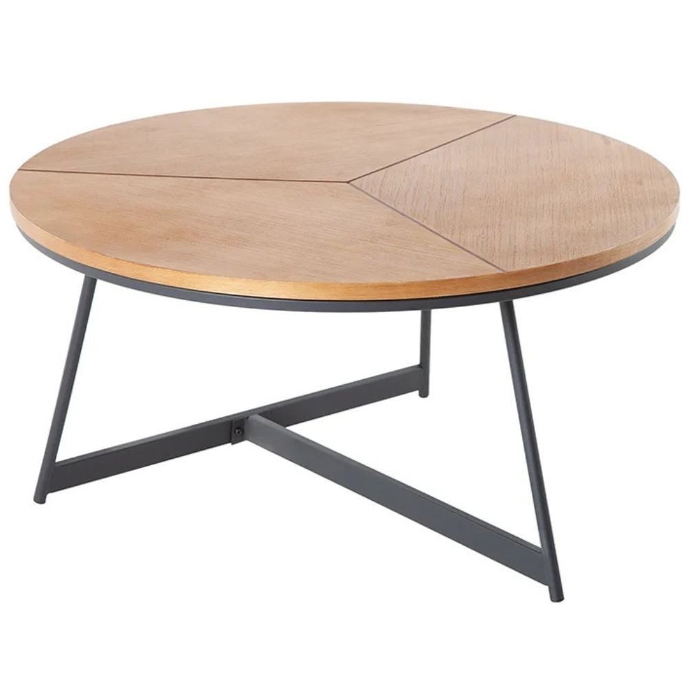 LebensWohnArt Couchtisch Eleganter Couchtisch INGIRO 80cm Eiche natur Metallgestell