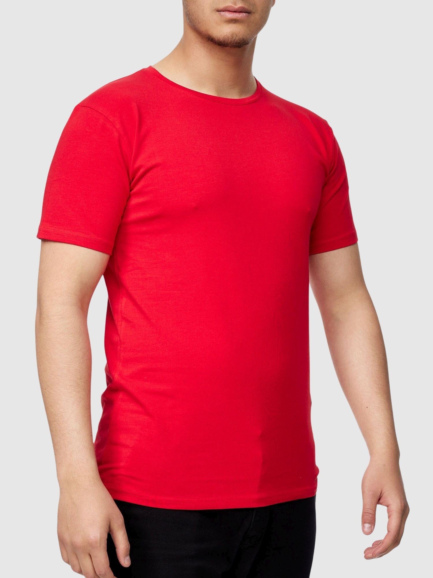 (Shirt Kayna Casual Fitness 1-tlg) Männer Kurzarmshirt Polo für Tee John Poloshirt T T-Shirt Shirt Tee, Herren Tshirt T-Shirt John Rot Polo Freizeit Kayna