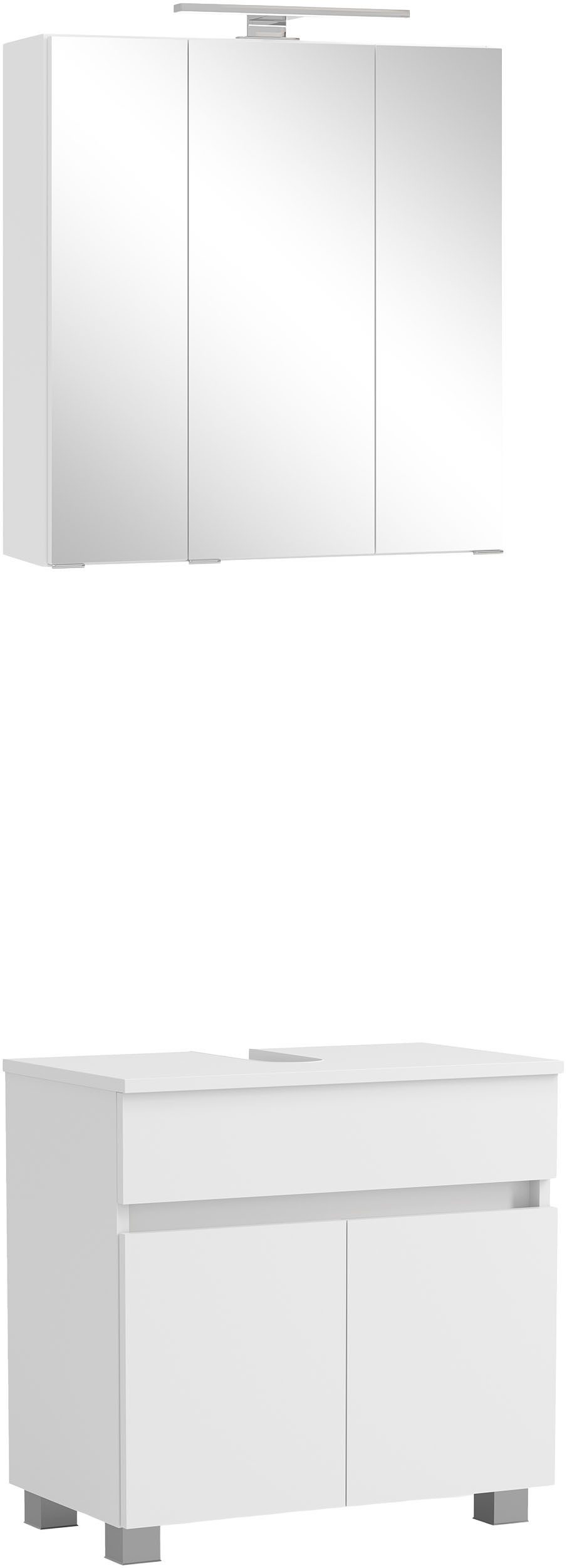 OTTO home Badmöbel-Set BOZEN, 2-tlg. Unterbecken-Set, (Badezimmerschrank, Badschrank, Stauraum, Badmöbel, Schrank), Umfangreicher Typenplan für viele Badlösungen, flexibel kombinierbar