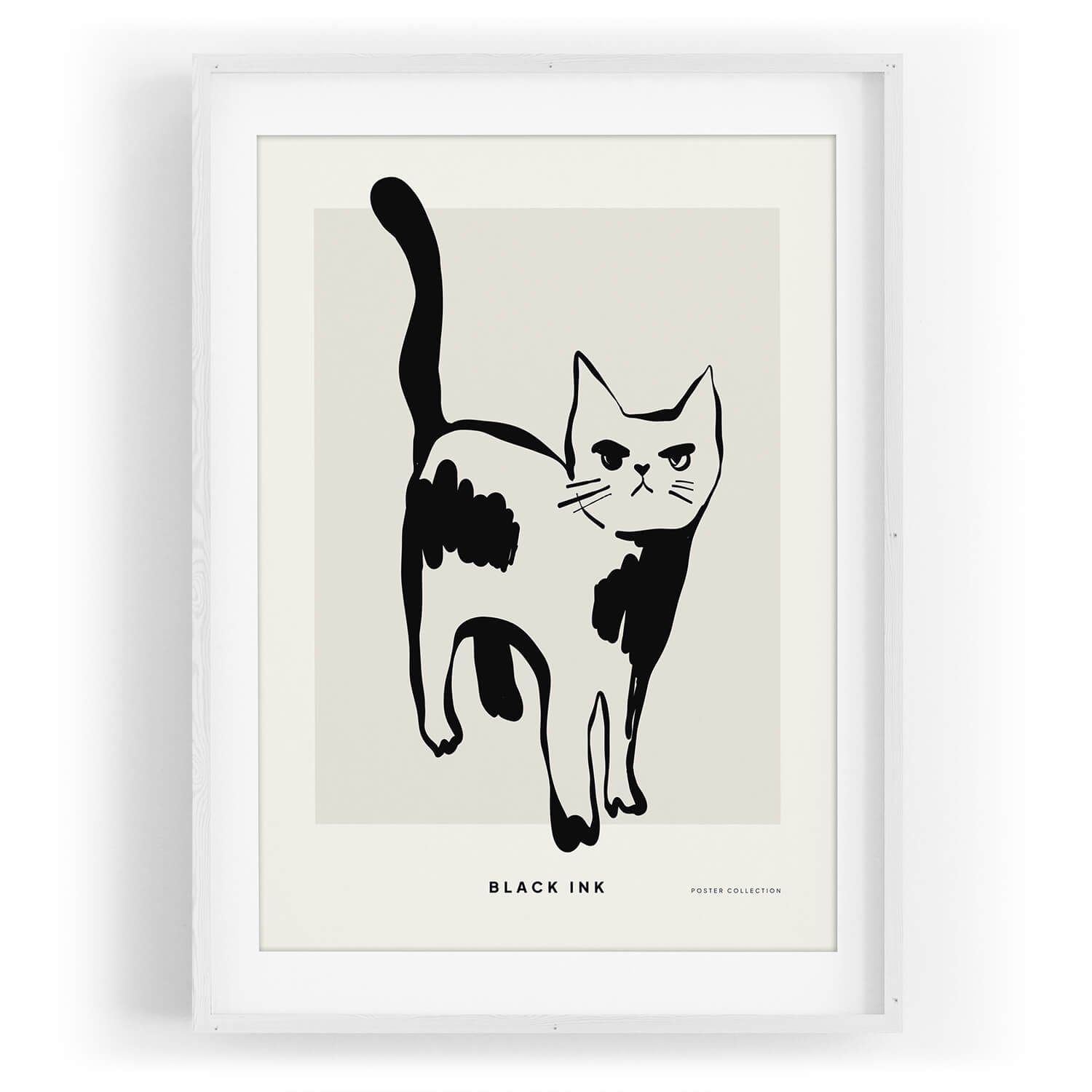 Sinus Art Wandbild Black Ink dekorative Illustration Modern schwarze Katze. € 35,00