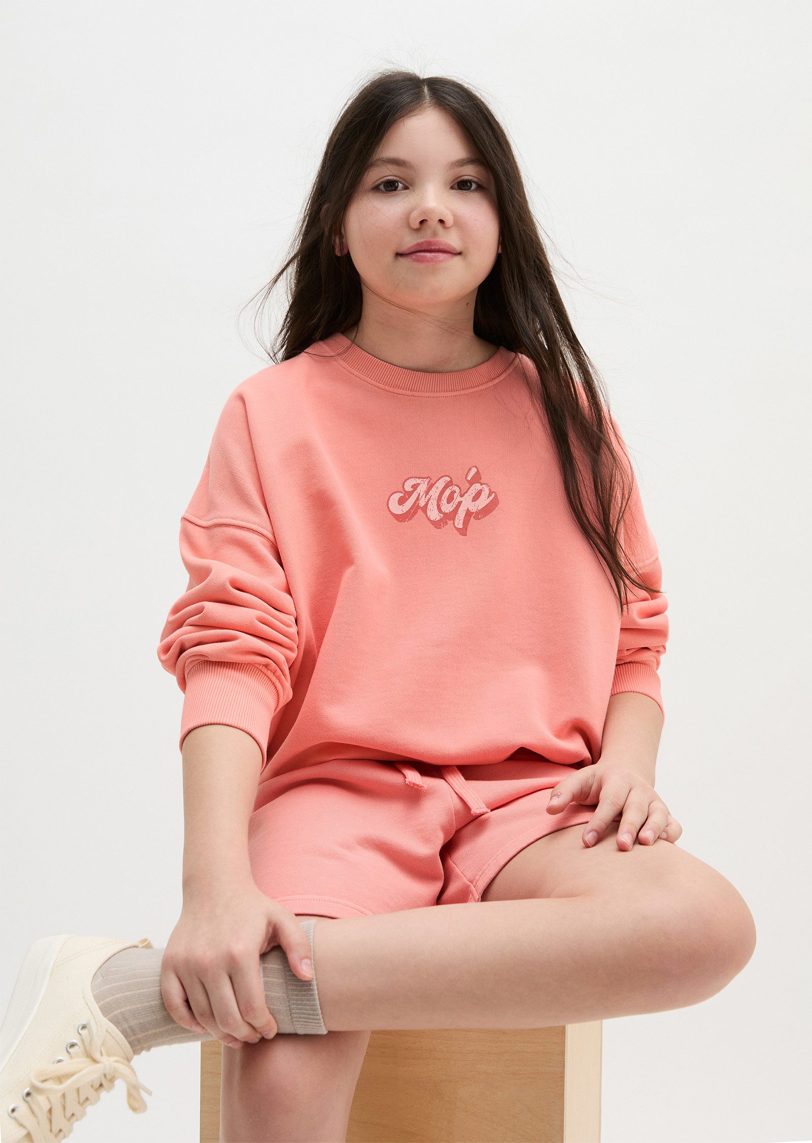 Marc O'Polo Sweatshirt angeraute Innenseite, modischer Rückenprint, normale Passform
